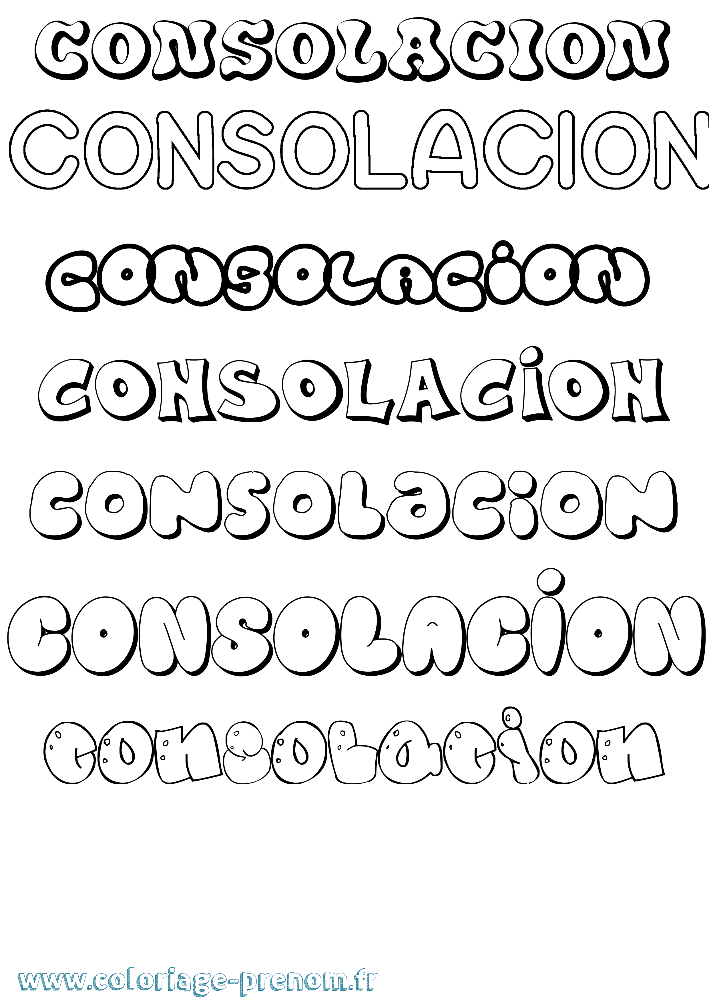 Coloriage Consolacion Bubble Coloriage prénom Consolacion Bubble
