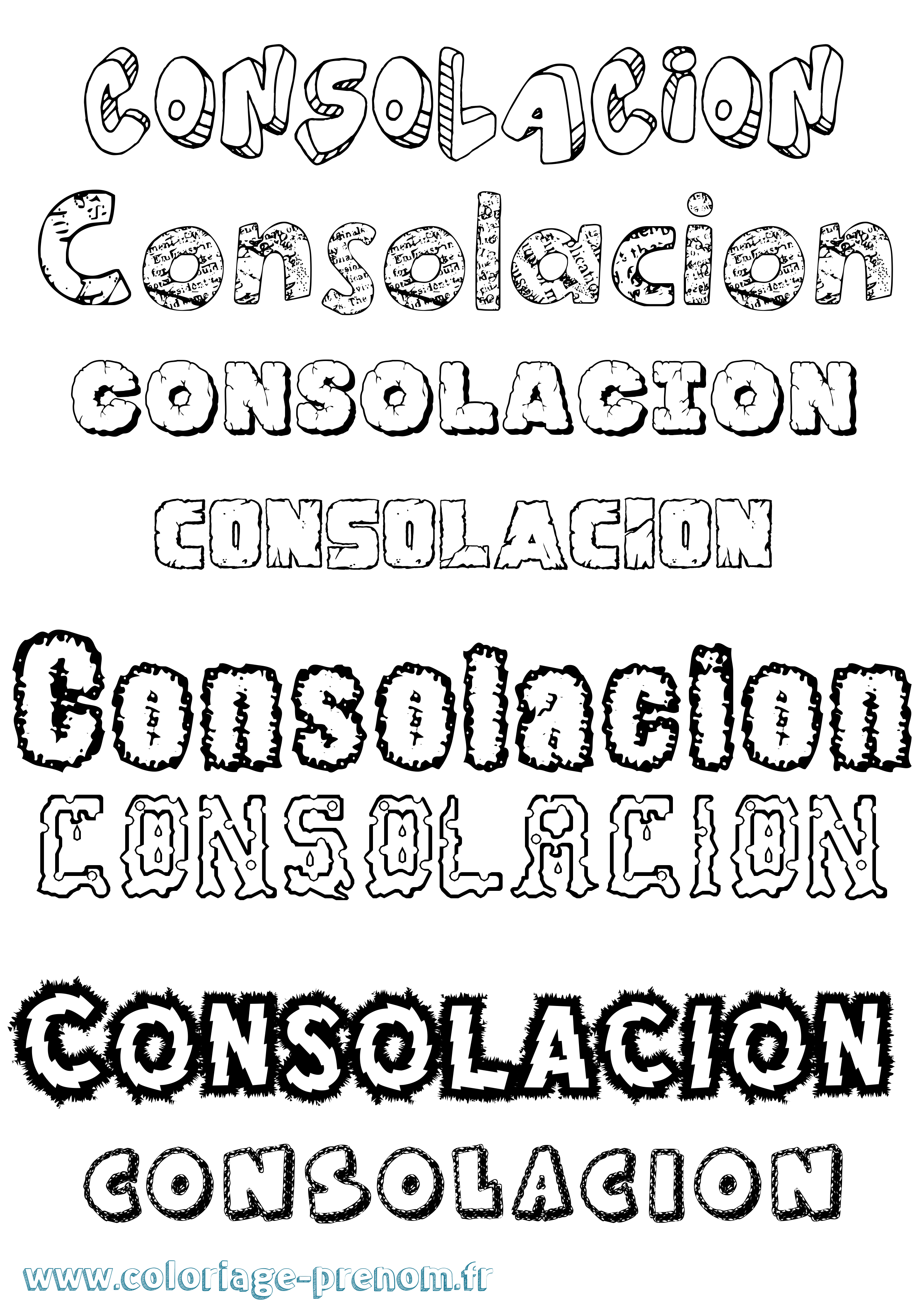 Coloriage Consolacion Destructuré Coloriage prénom Consolacion Destructuré