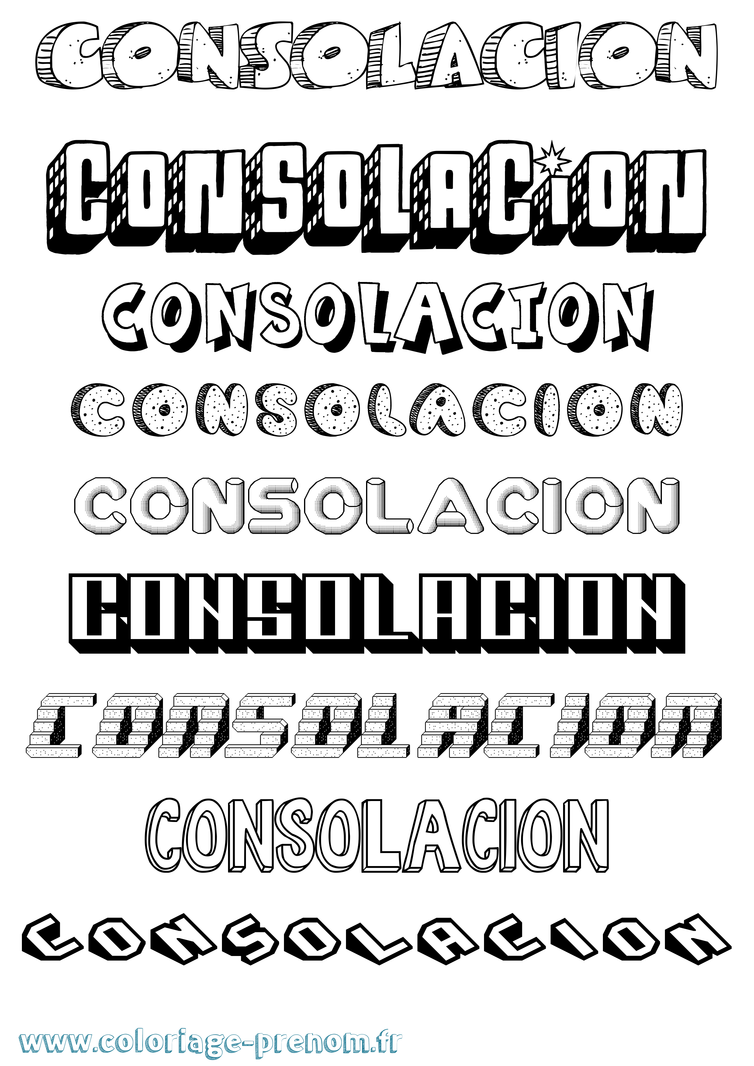 Coloriage Consolacion Effet 3D Coloriage prénom Consolacion Effet 3D