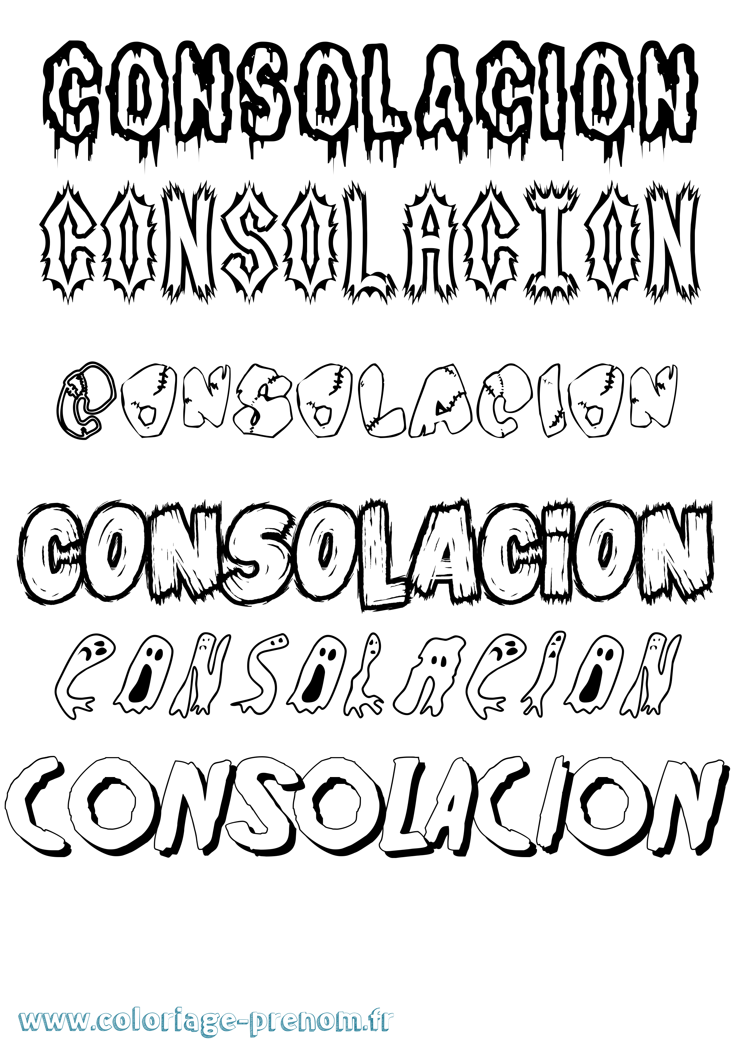 Coloriage Consolacion Frisson Coloriage prénom Consolacion Frisson