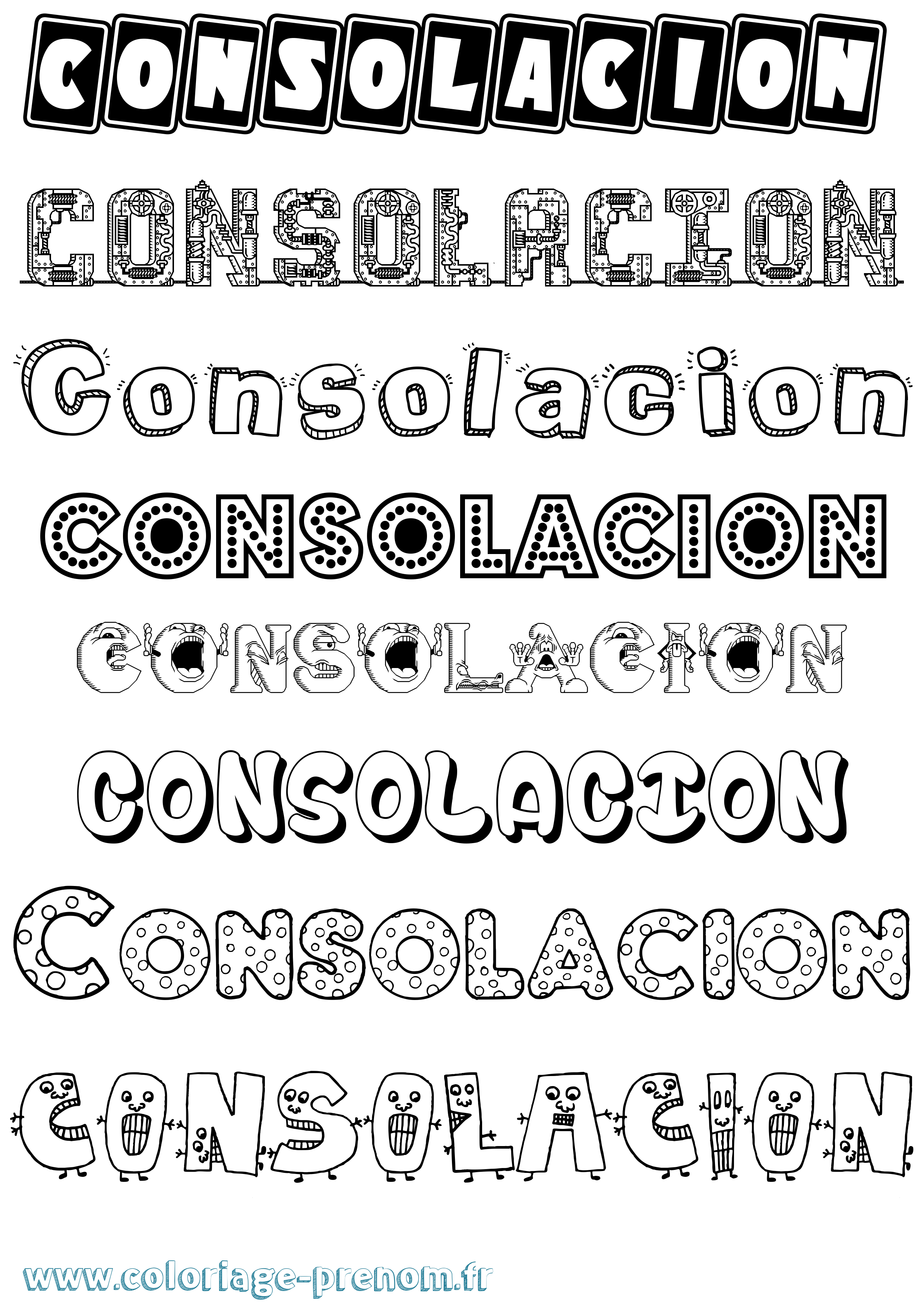 Coloriage Consolacion Fun Coloriage prénom Consolacion Fun