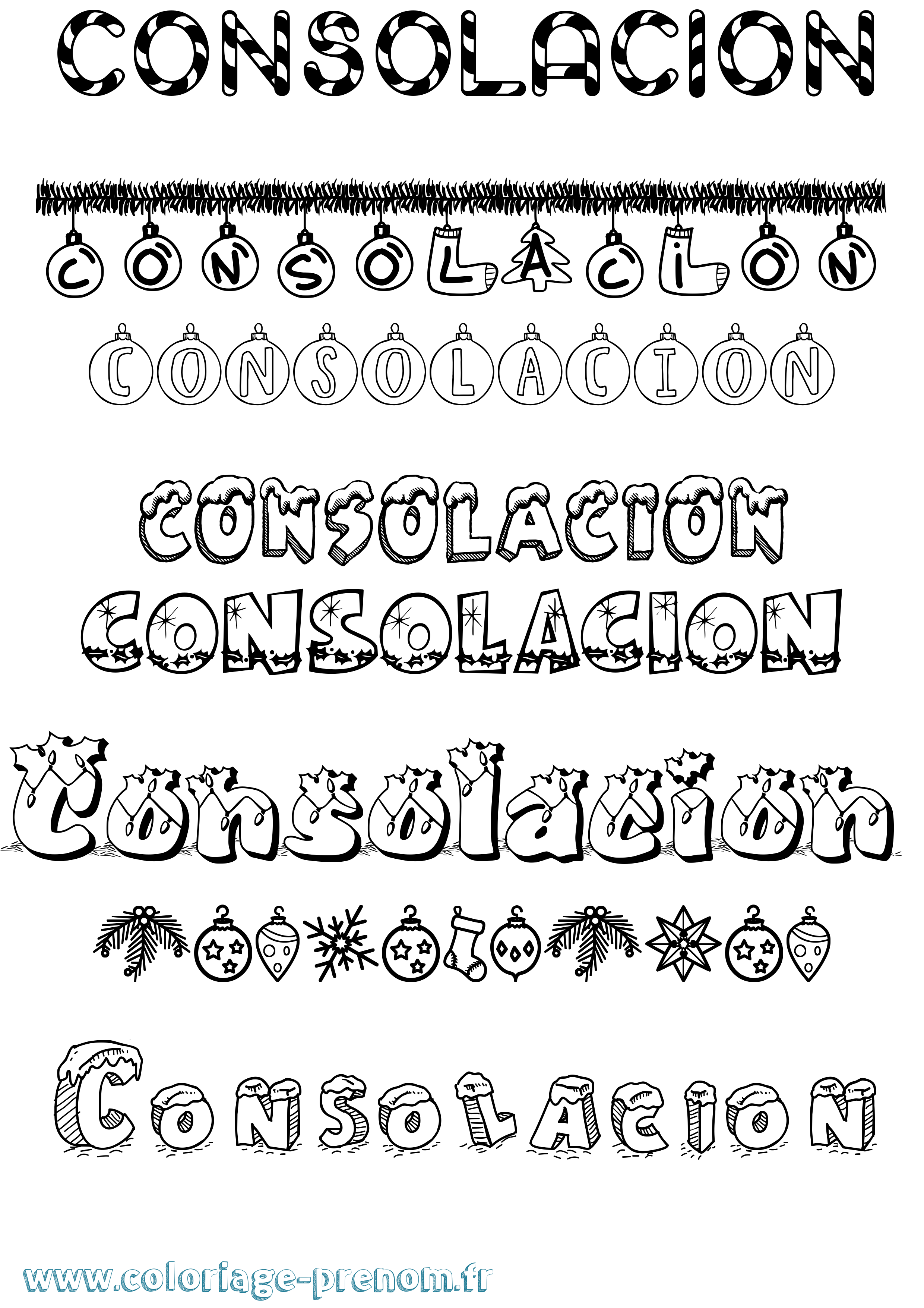 Coloriage Consolacion Noël Coloriage prénom Consolacion Noël