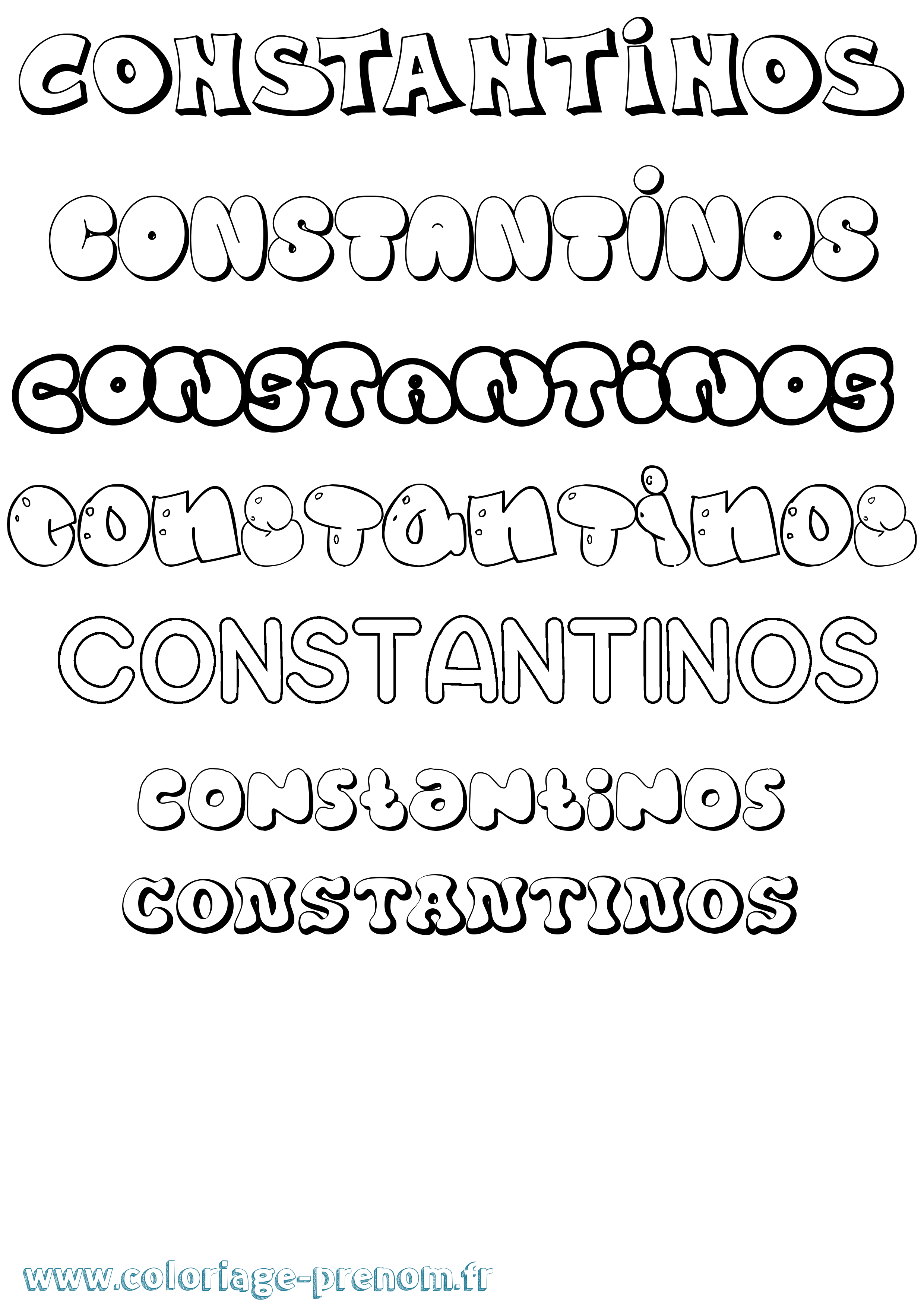 Coloriage Constantinos Bubble Coloriage prénom Constantinos Bubble