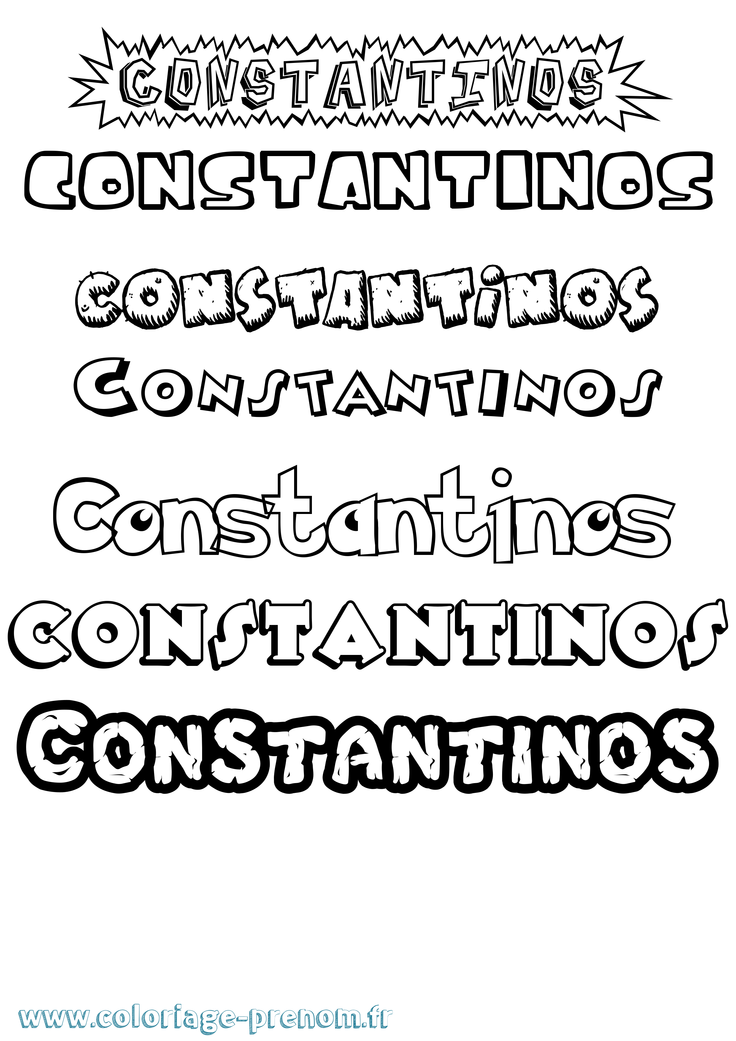Coloriage Constantinos Dessin Animé Coloriage prénom Constantinos Dessin Animé