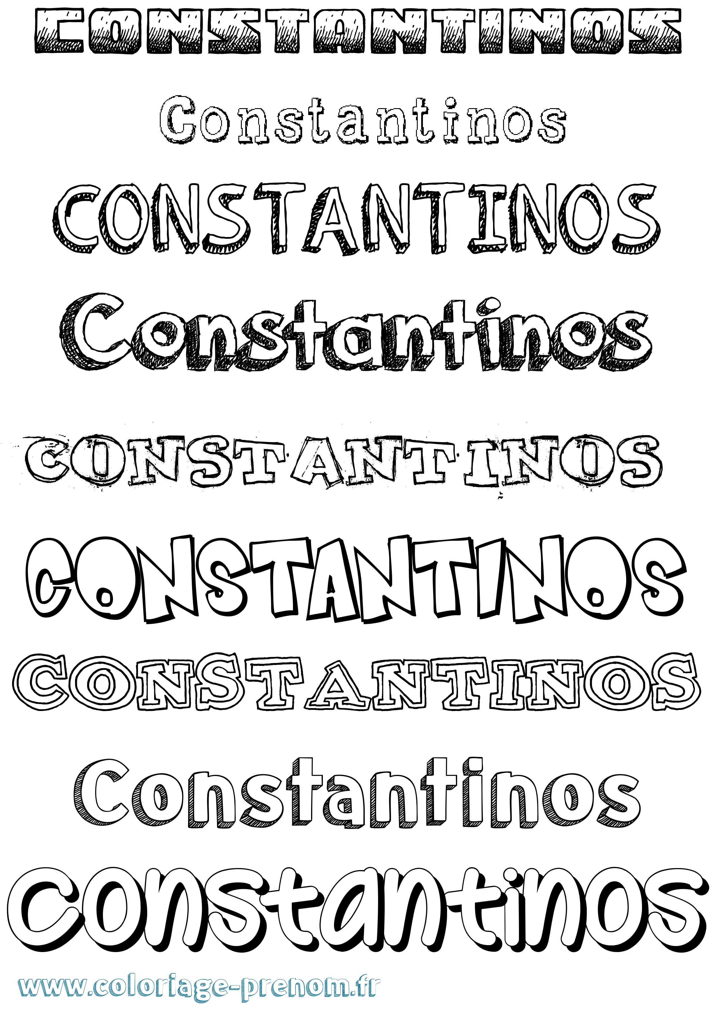 Coloriage Constantinos Dessiné Coloriage prénom Constantinos Dessiné