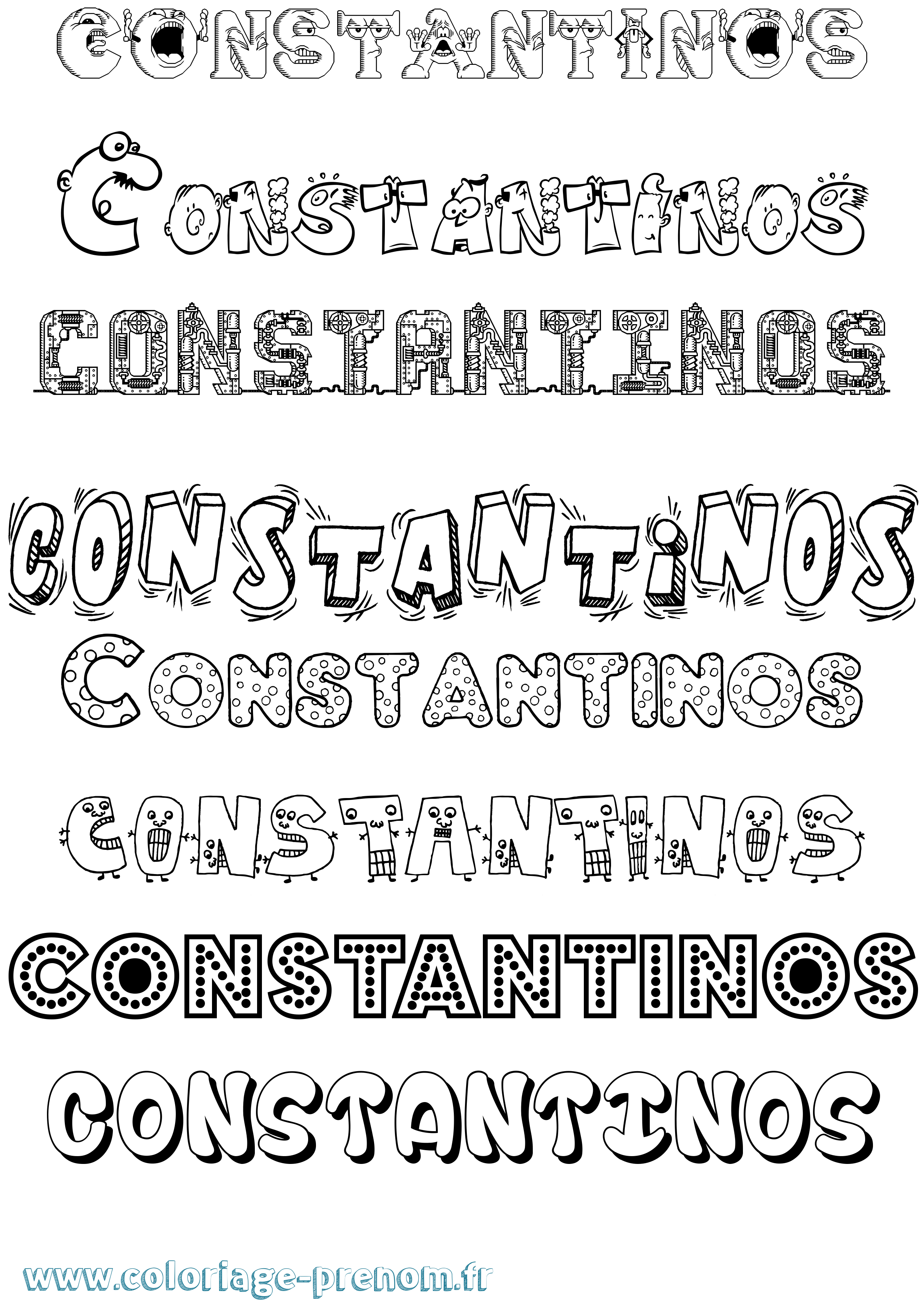 Coloriage Constantinos Fun Coloriage prénom Constantinos Fun