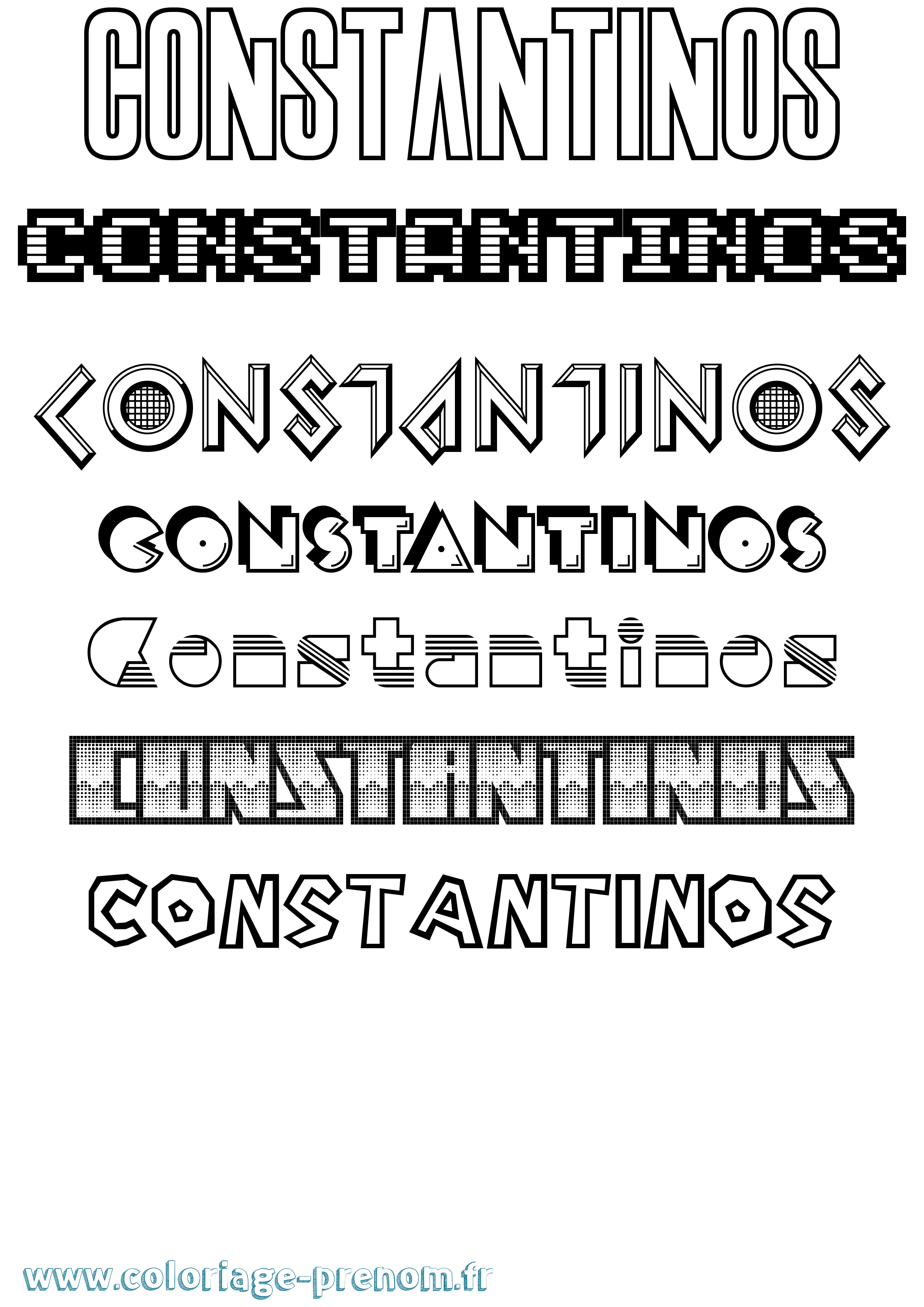 Coloriage Constantinos Jeux Vidéos Coloriage prénom Constantinos Jeux Vidéos