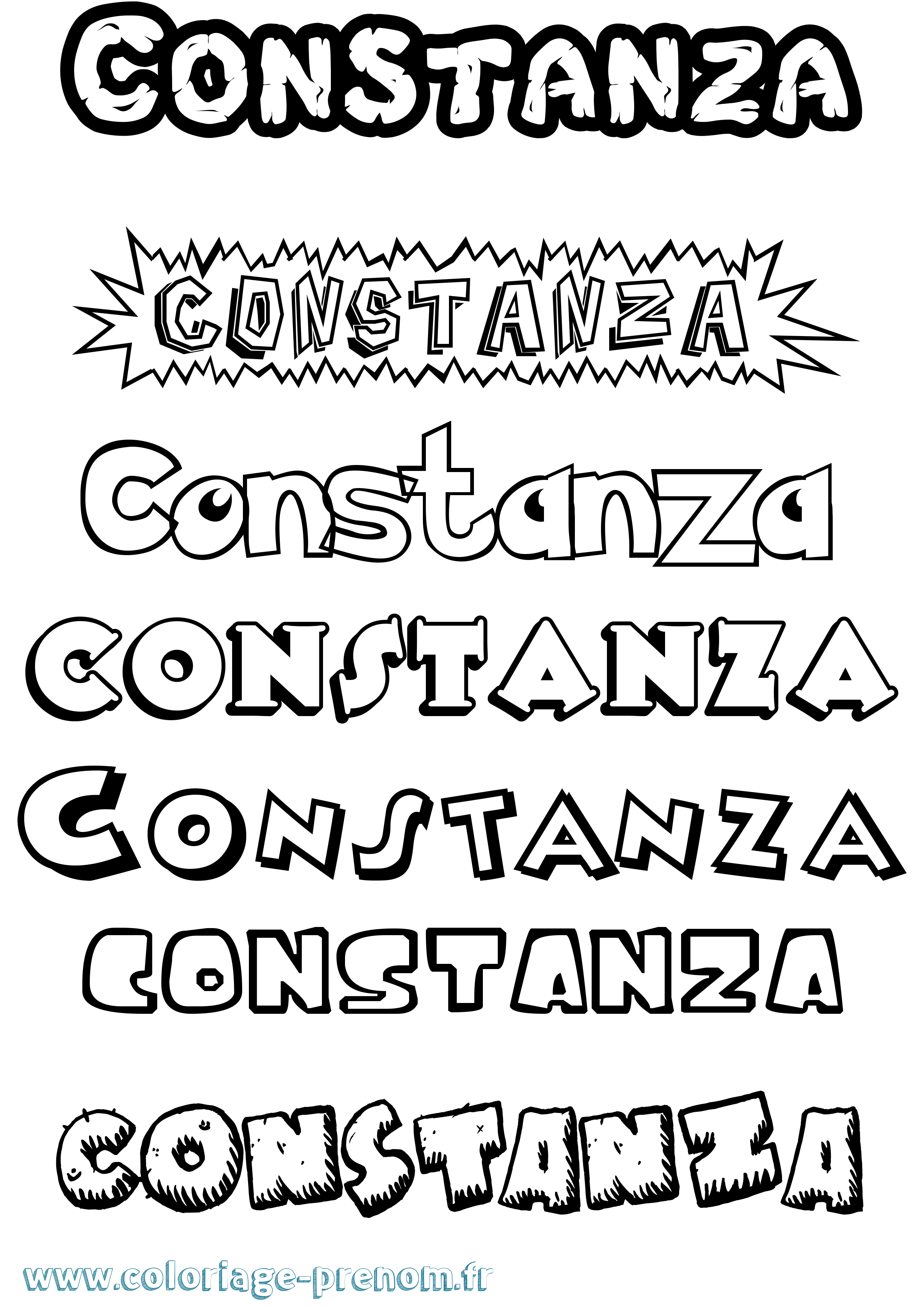 Coloriage Constanza Dessin Animé Coloriage prénom Constanza Dessin Animé