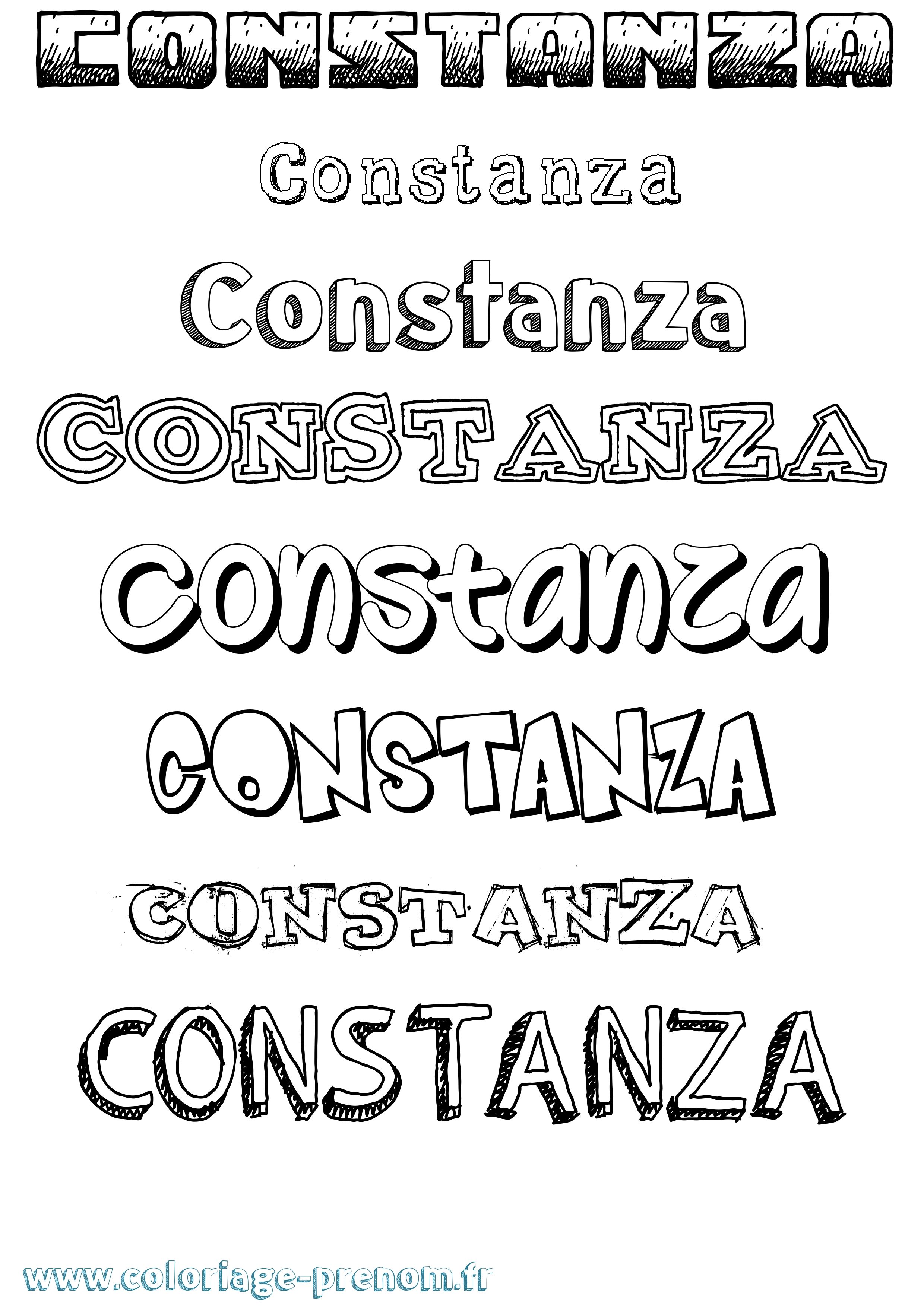 Coloriage Constanza Dessiné Coloriage prénom Constanza Dessiné