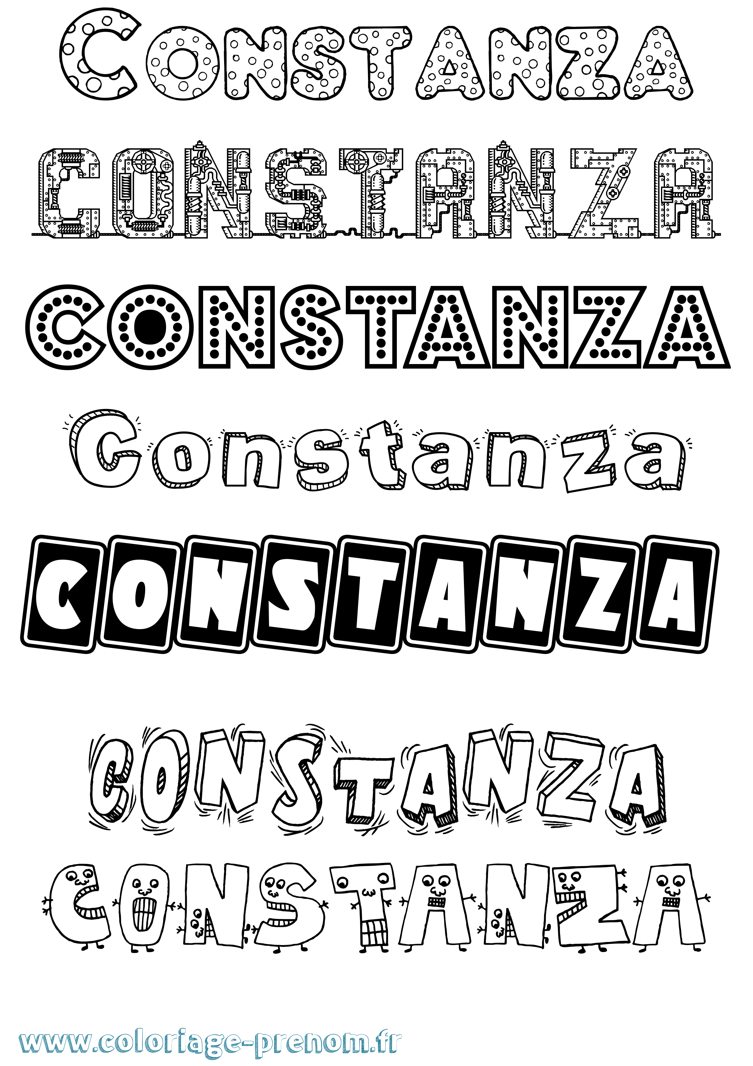 Coloriage Constanza Fun Coloriage prénom Constanza Fun