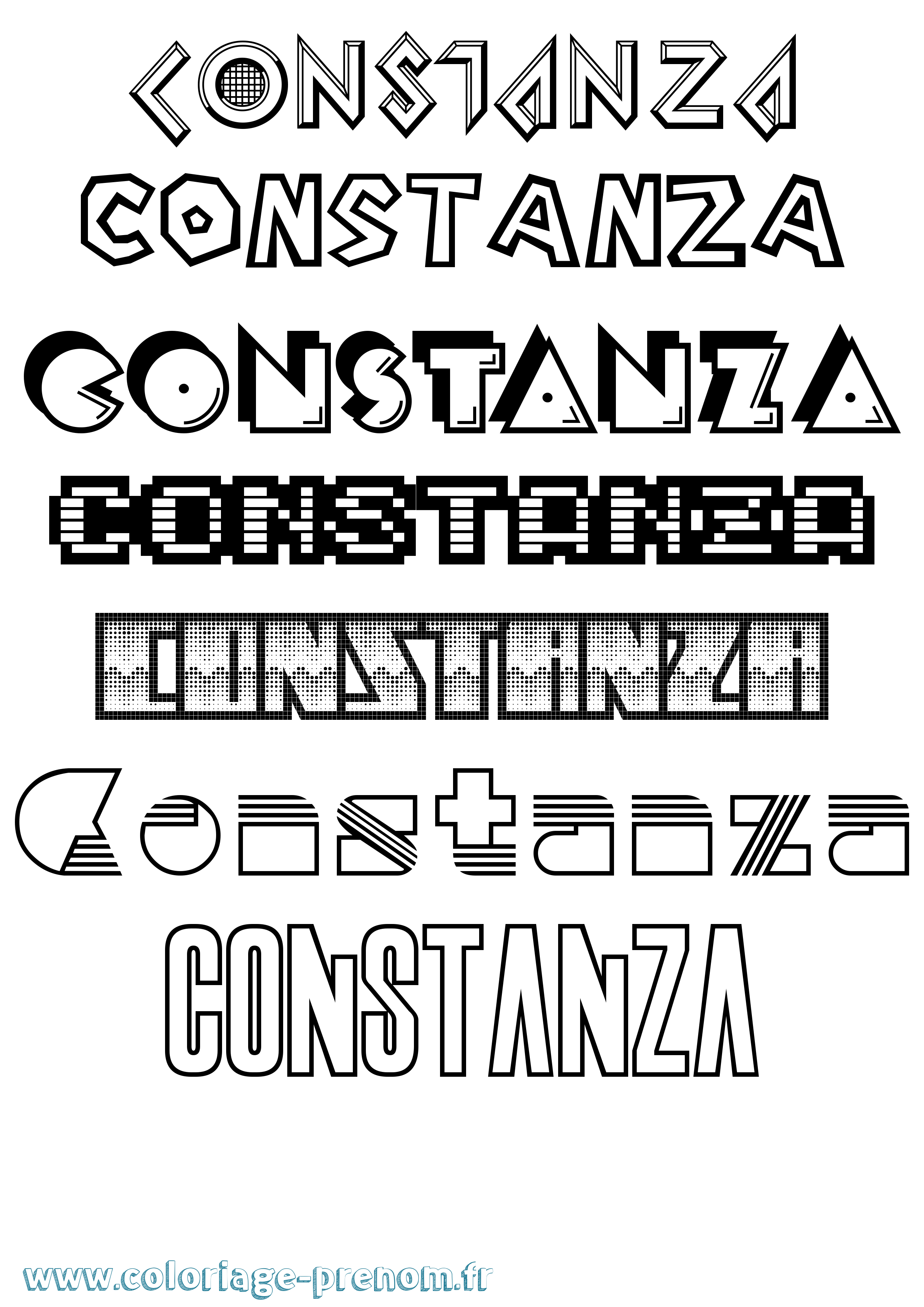 Coloriage Constanza Jeux Vidéos Coloriage prénom Constanza Jeux Vidéos