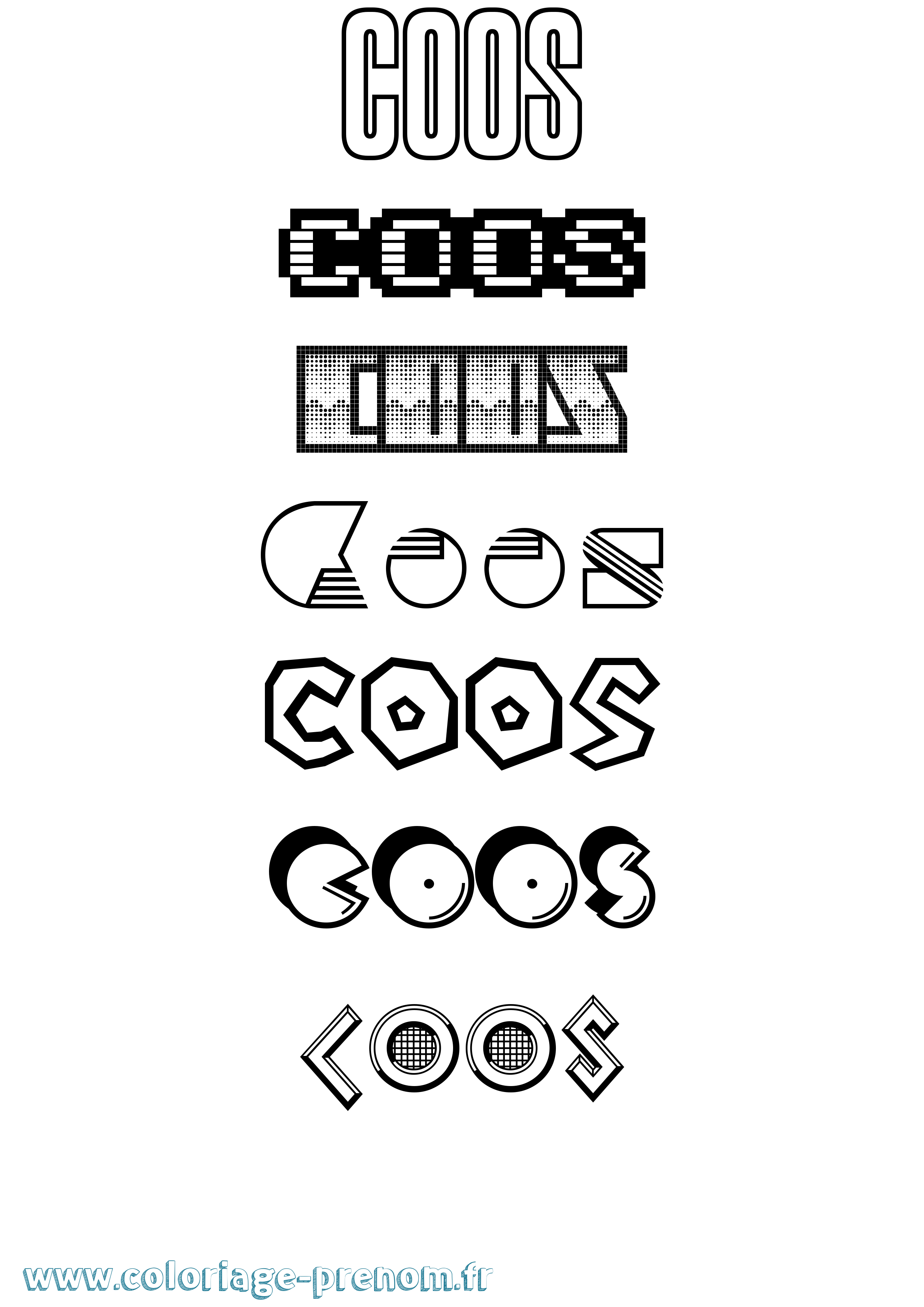 Coloriage Coos Jeux Vidéos Coloriage prénom Coos Jeux Vidéos