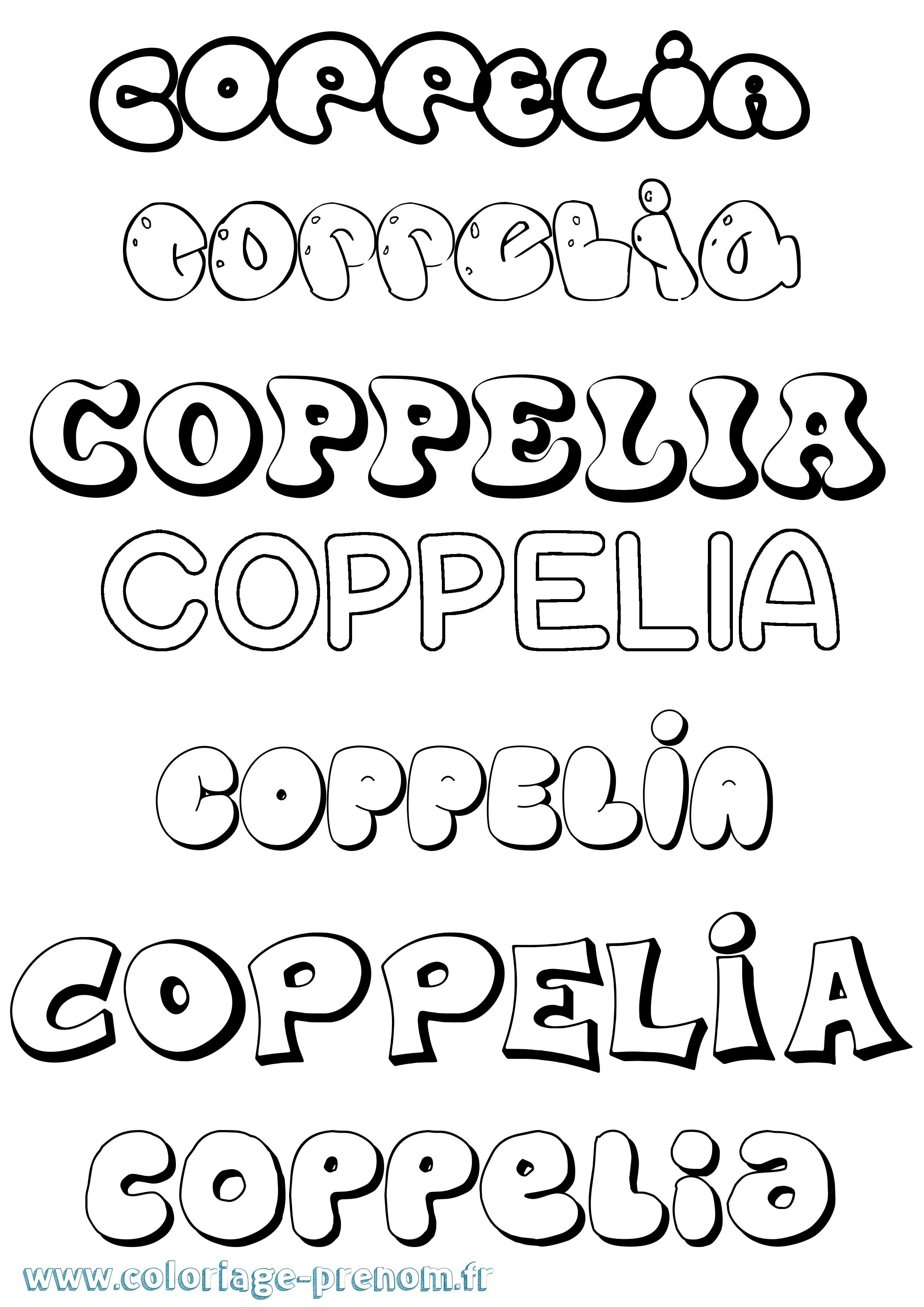 Coloriage Coppelia Bubble Coloriage prénom Coppelia Bubble