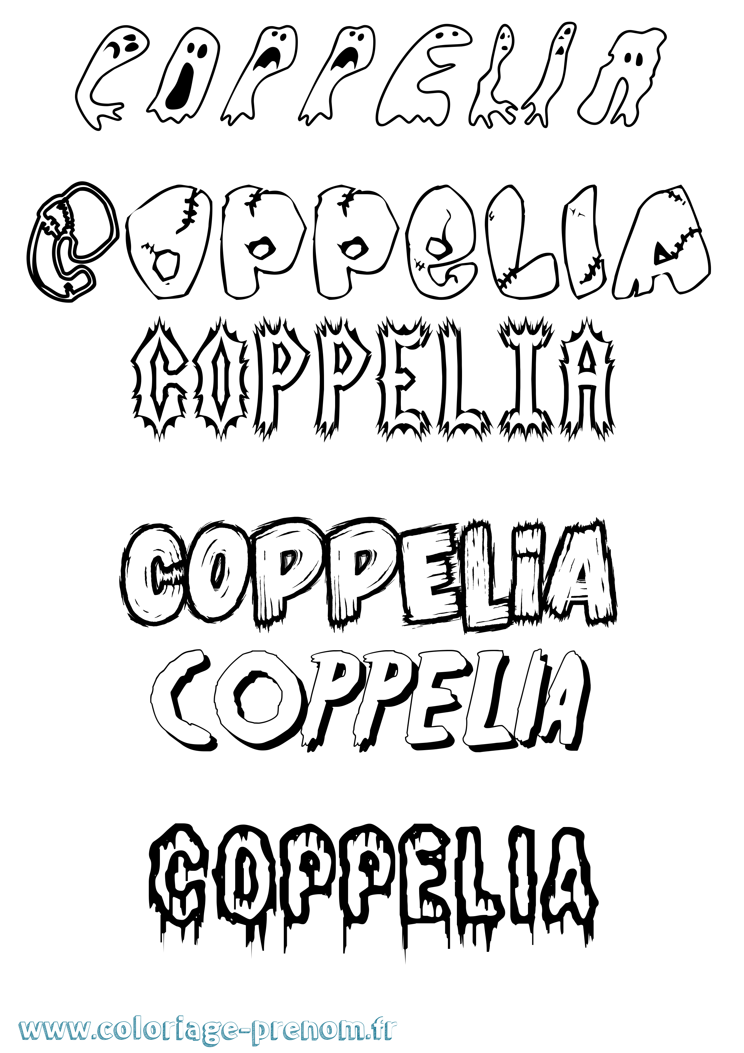 Coloriage Coppelia Frisson Coloriage prénom Coppelia Frisson
