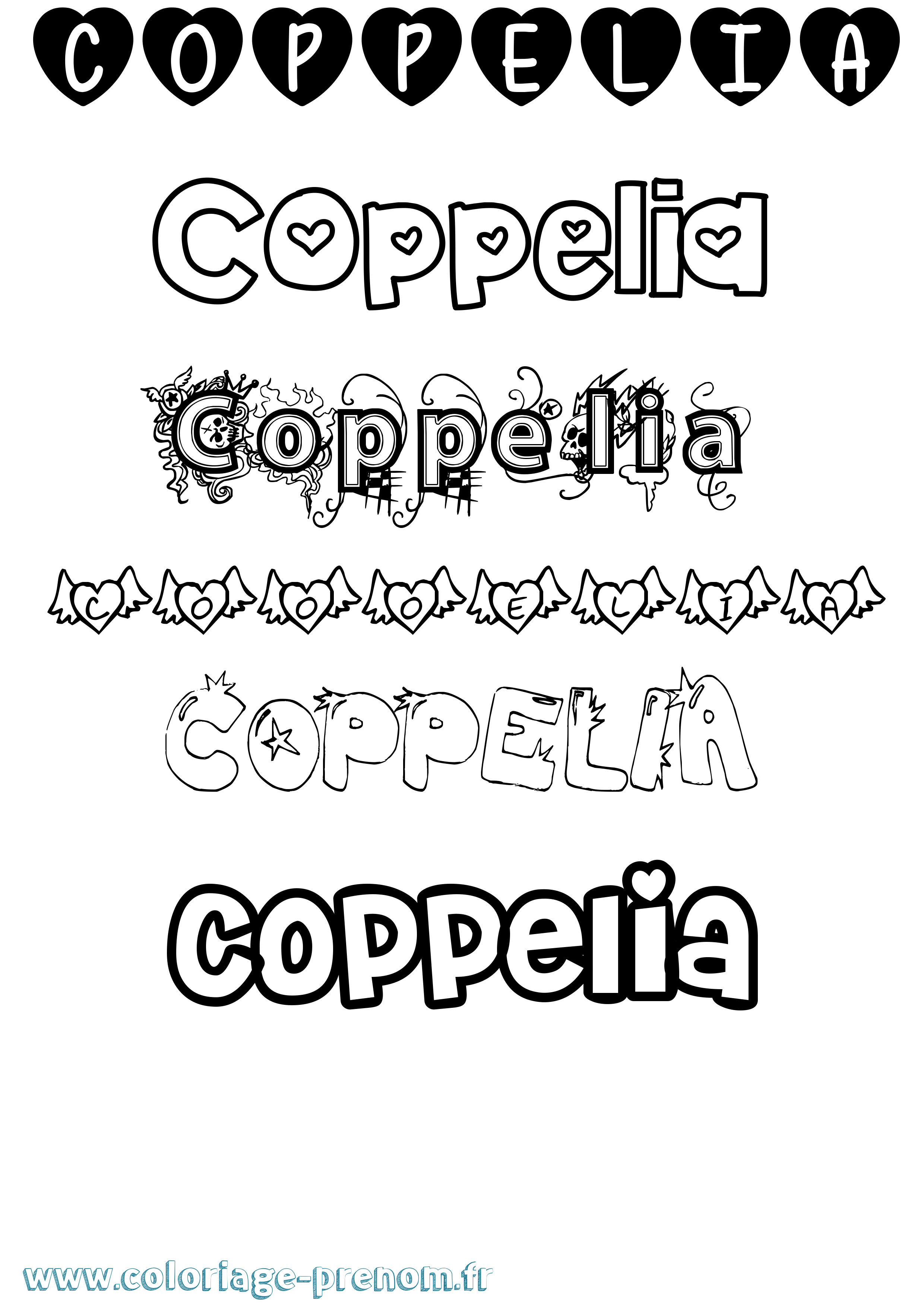 Coloriage Coppelia Girly Coloriage prénom Coppelia Girly