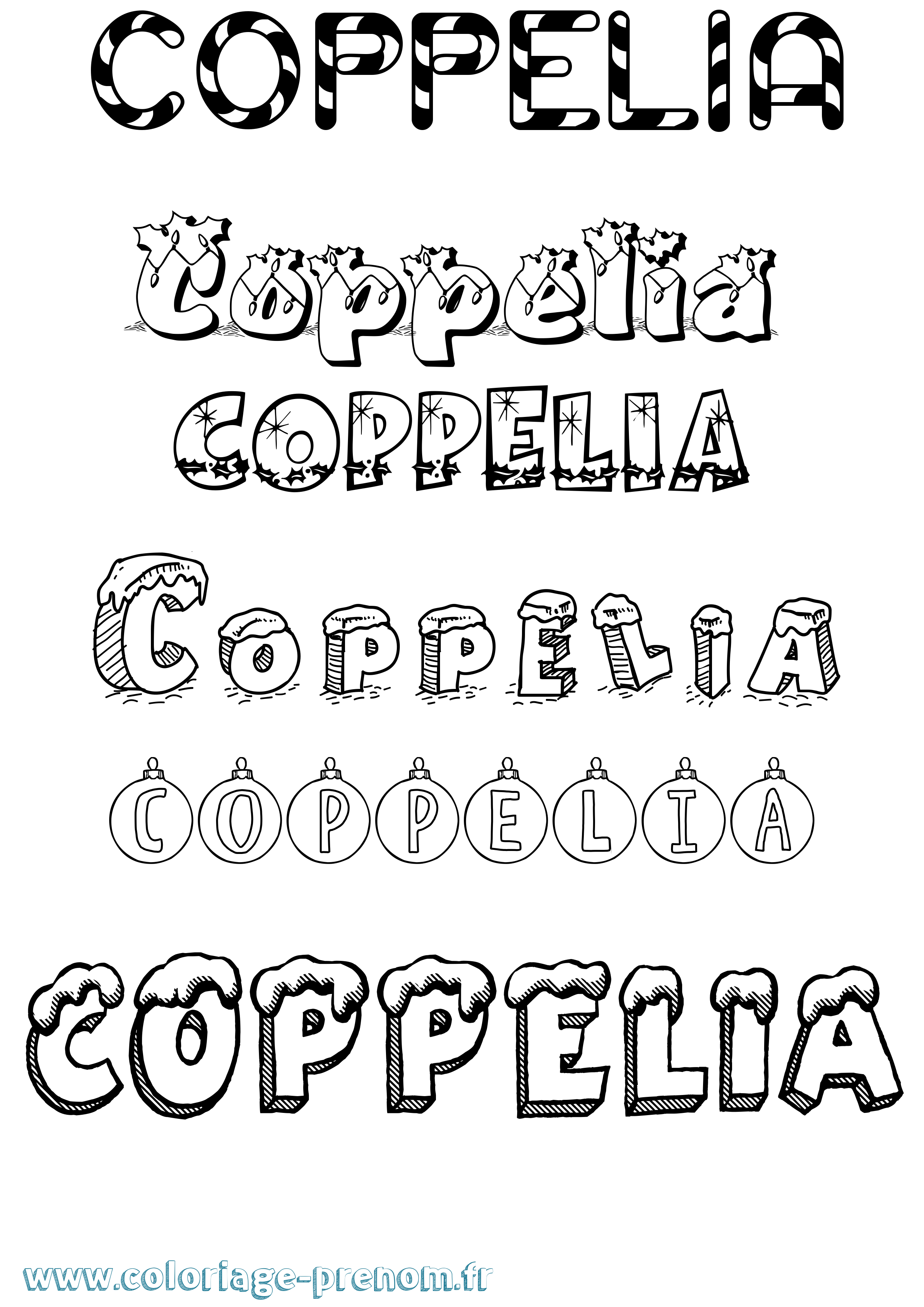 Coloriage Coppelia Noël Coloriage prénom Coppelia Noël