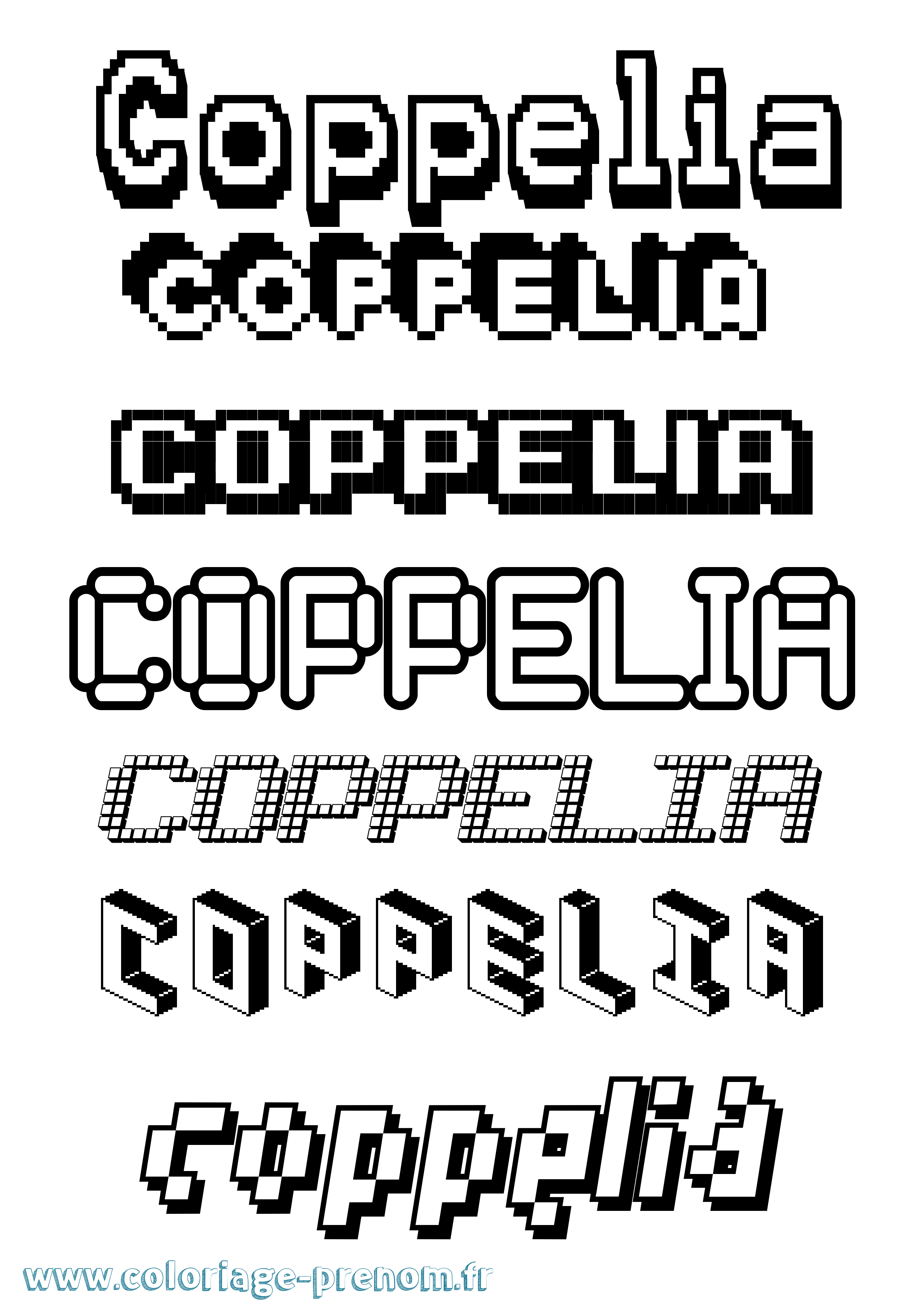 Coloriage Coppelia Pixel Coloriage prénom Coppelia Pixel