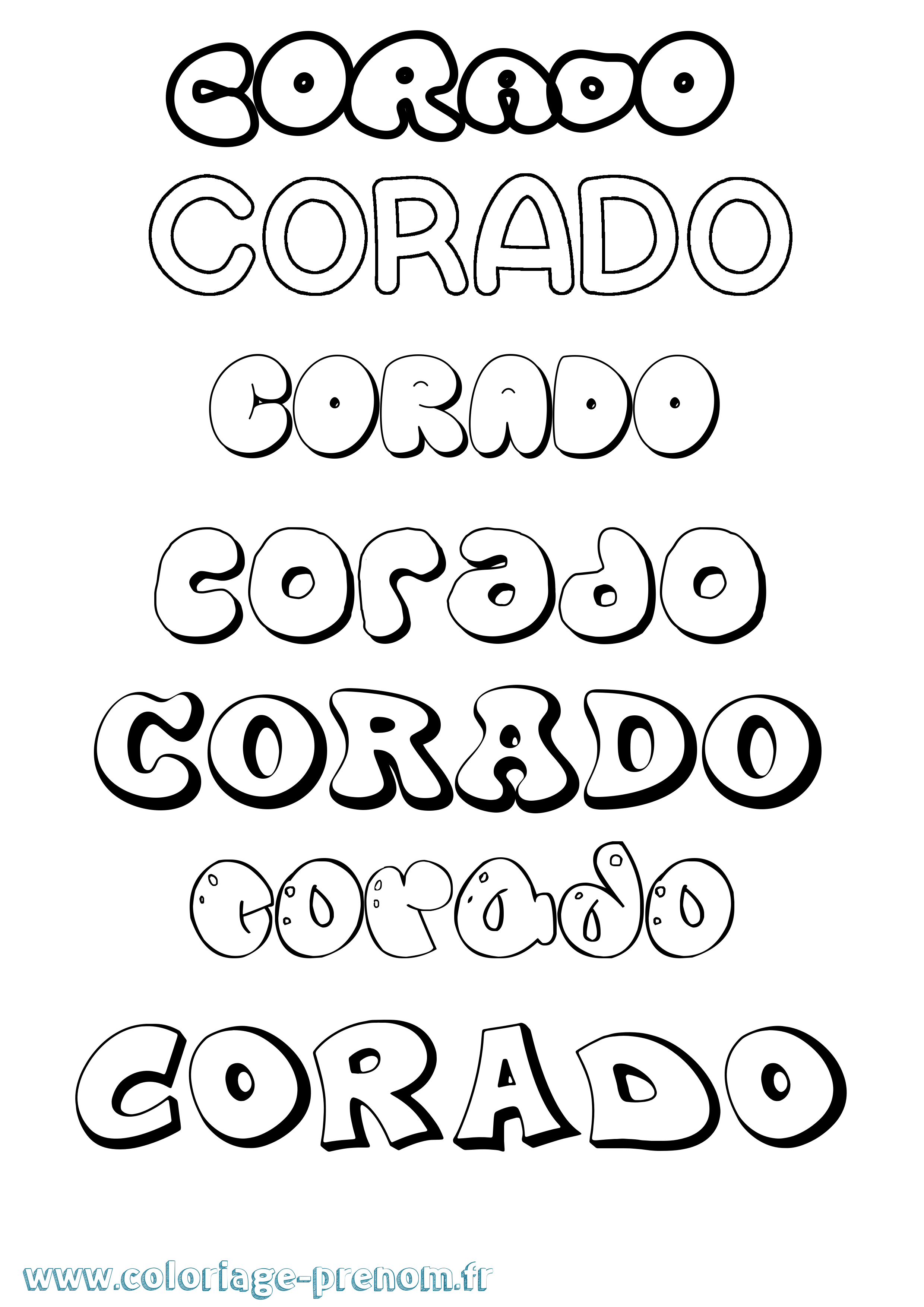 Coloriage Corado Bubble Coloriage prénom Corado Bubble