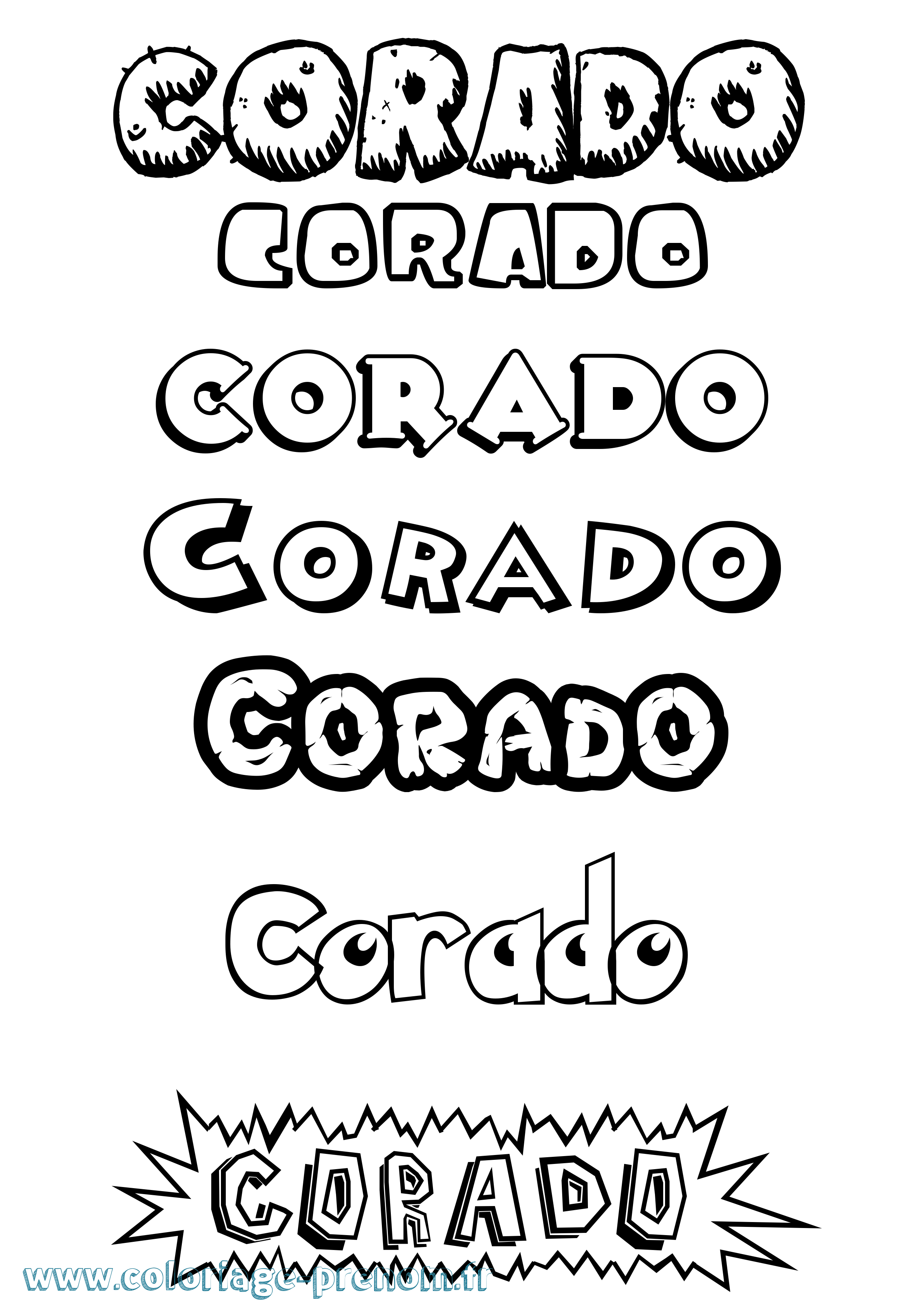 Coloriage Corado Dessin Animé Coloriage prénom Corado Dessin Animé