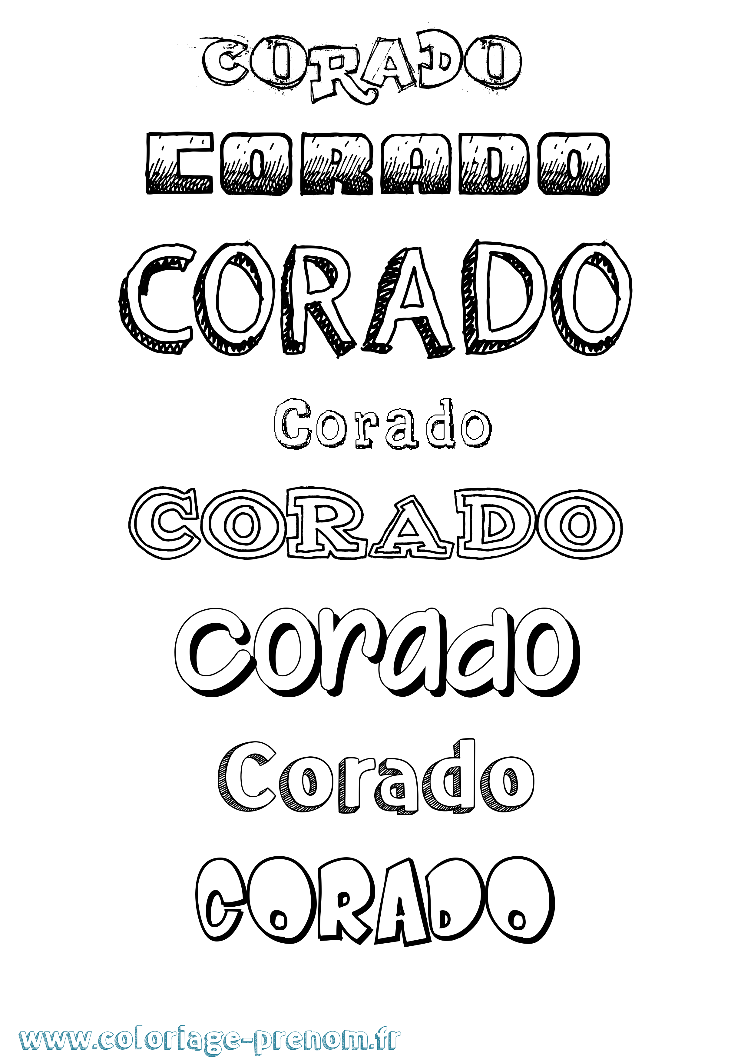 Coloriage Corado Dessiné Coloriage prénom Corado Dessiné