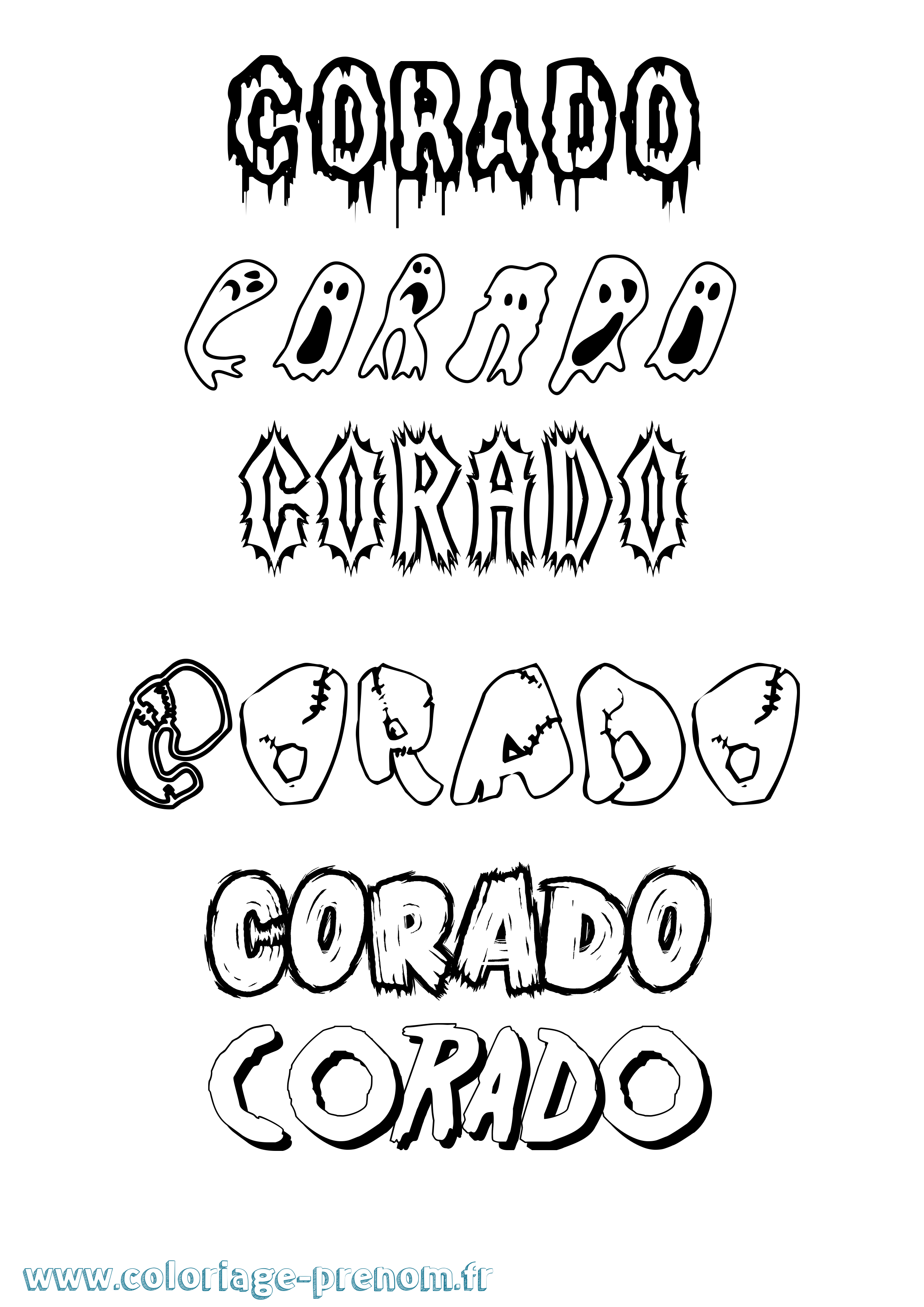 Coloriage Corado Frisson Coloriage prénom Corado Frisson