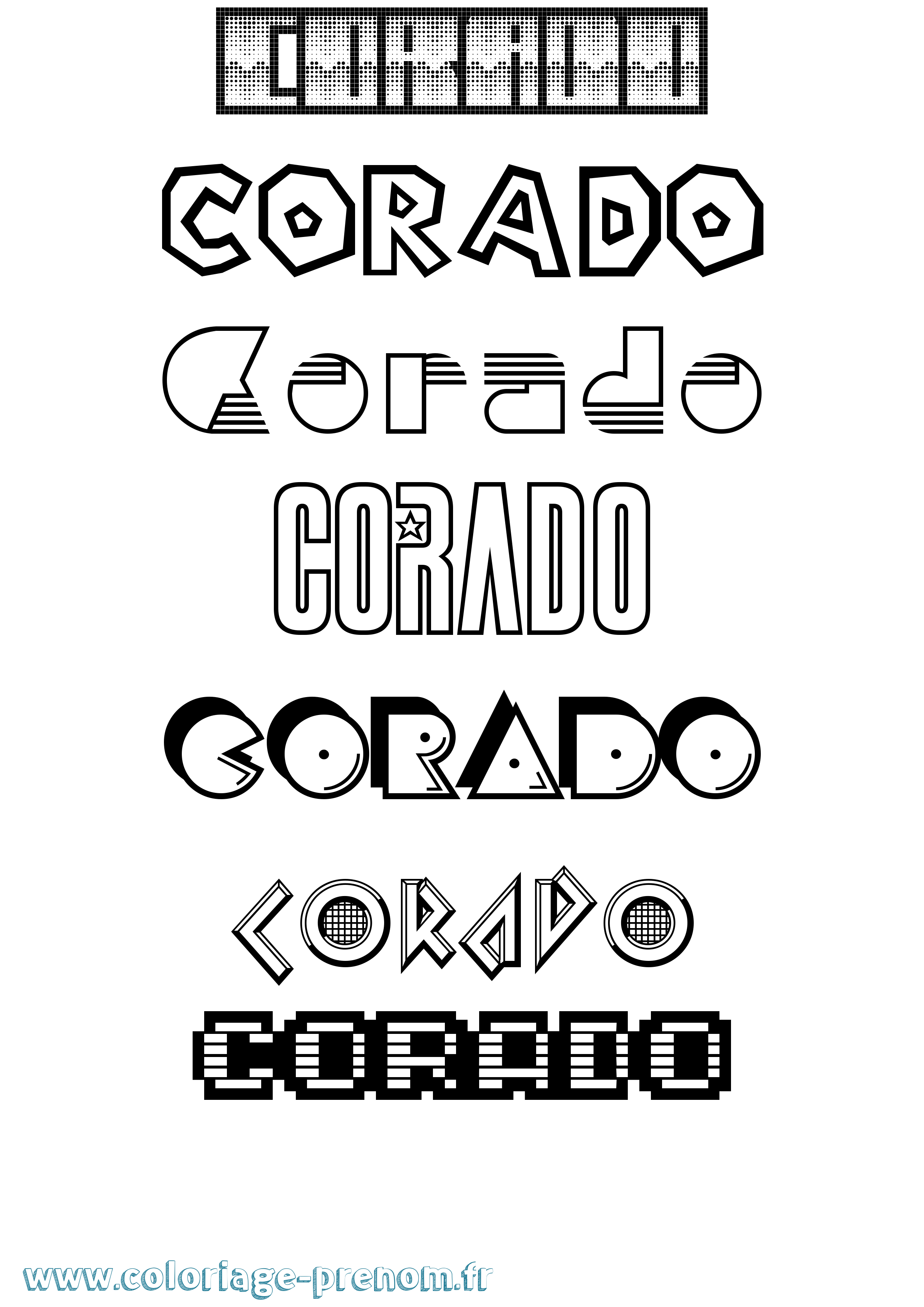 Coloriage Corado Jeux Vidéos Coloriage prénom Corado Jeux Vidéos