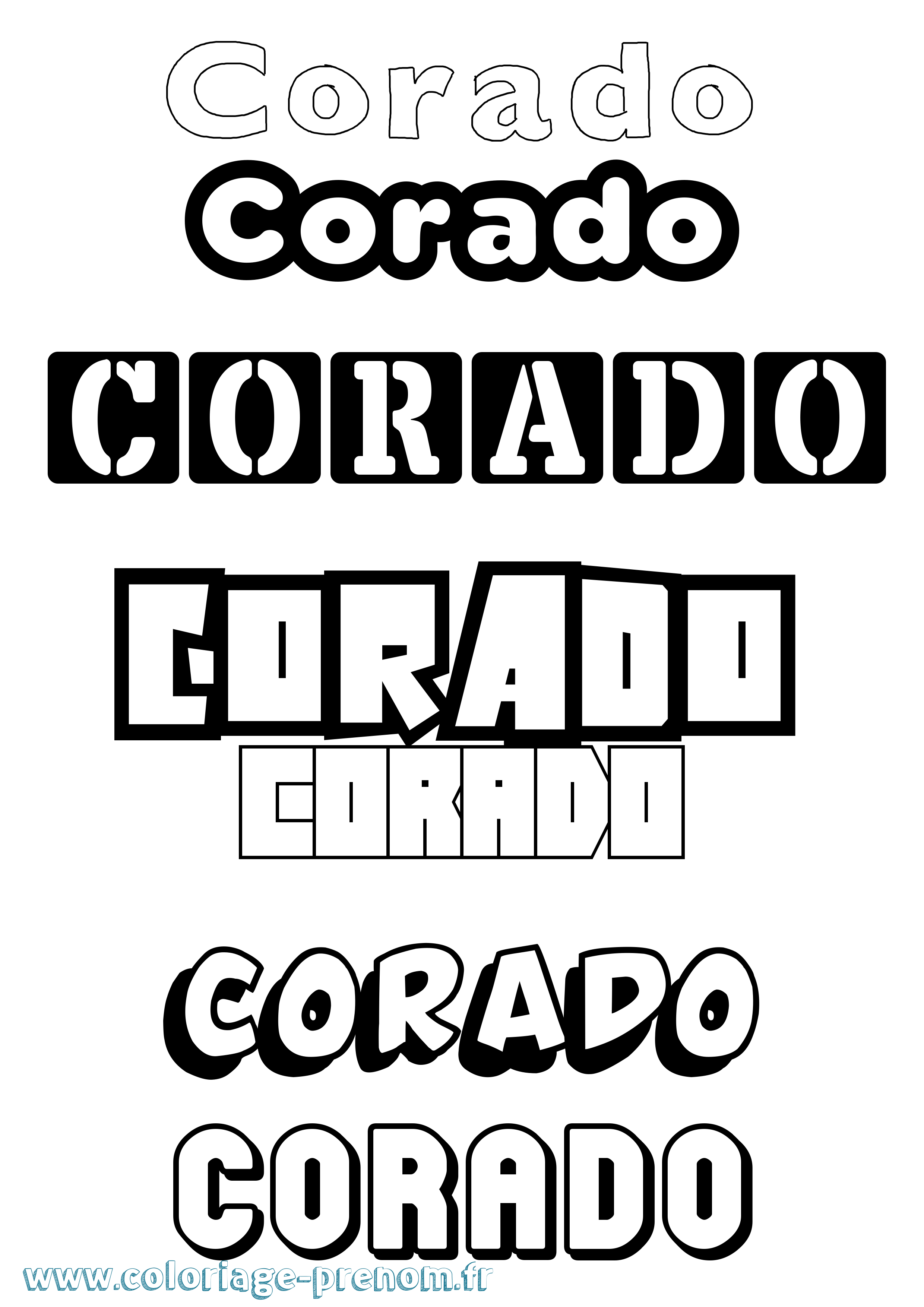 Coloriage Corado Simple Coloriage prénom Corado Simple