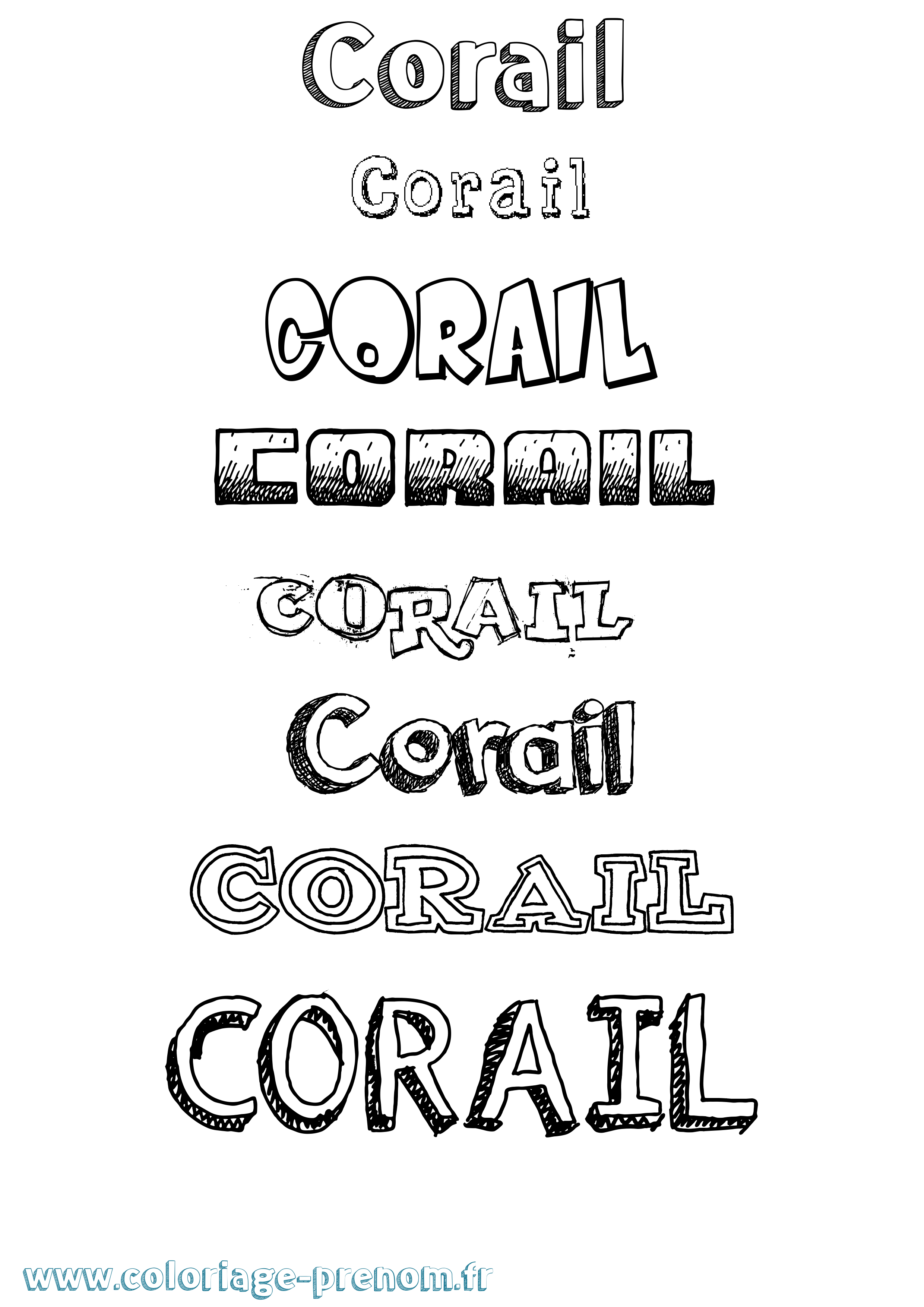 Coloriage Corail Dessiné Coloriage prénom Corail Dessiné