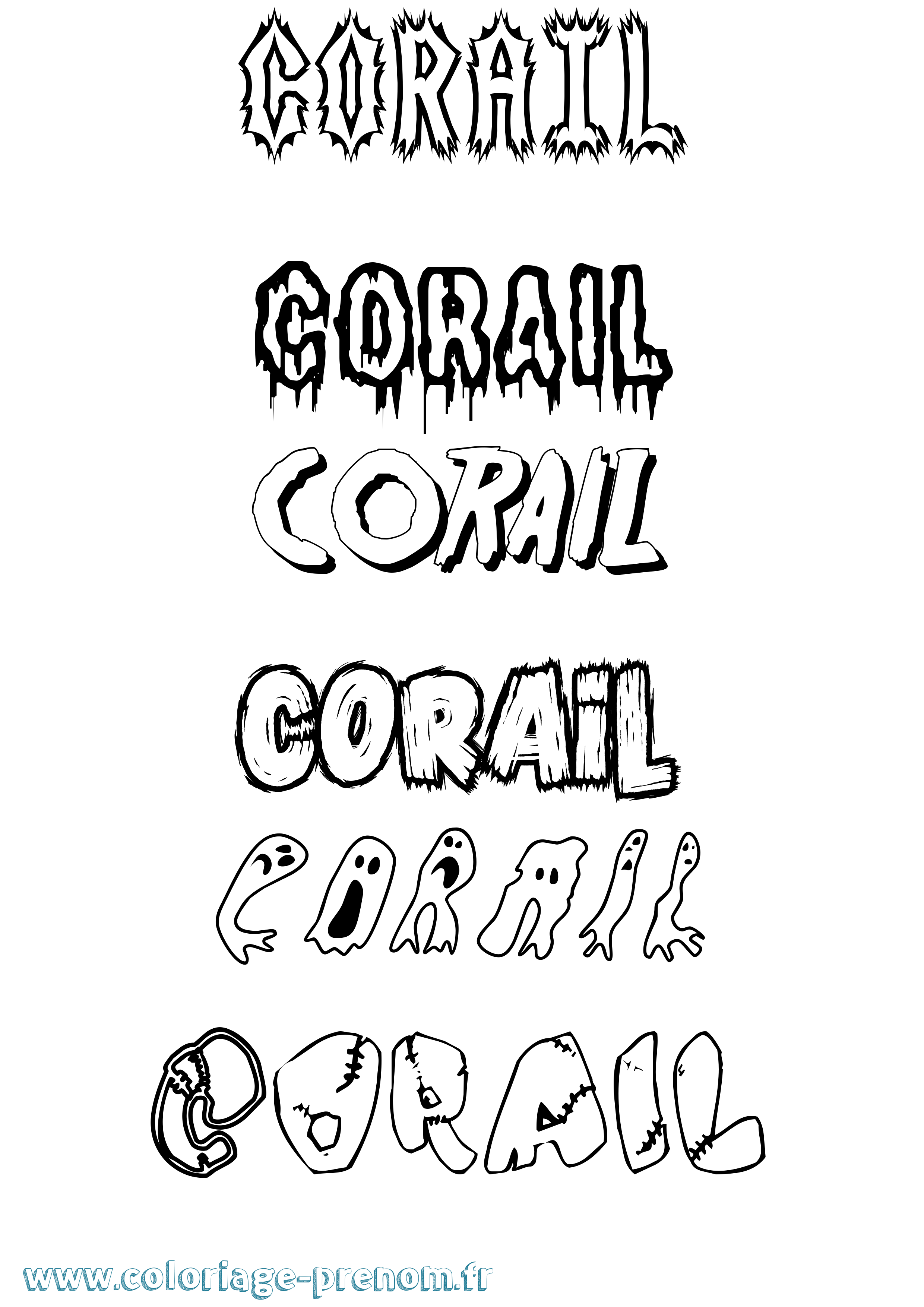 Coloriage Corail Frisson Coloriage prénom Corail Frisson