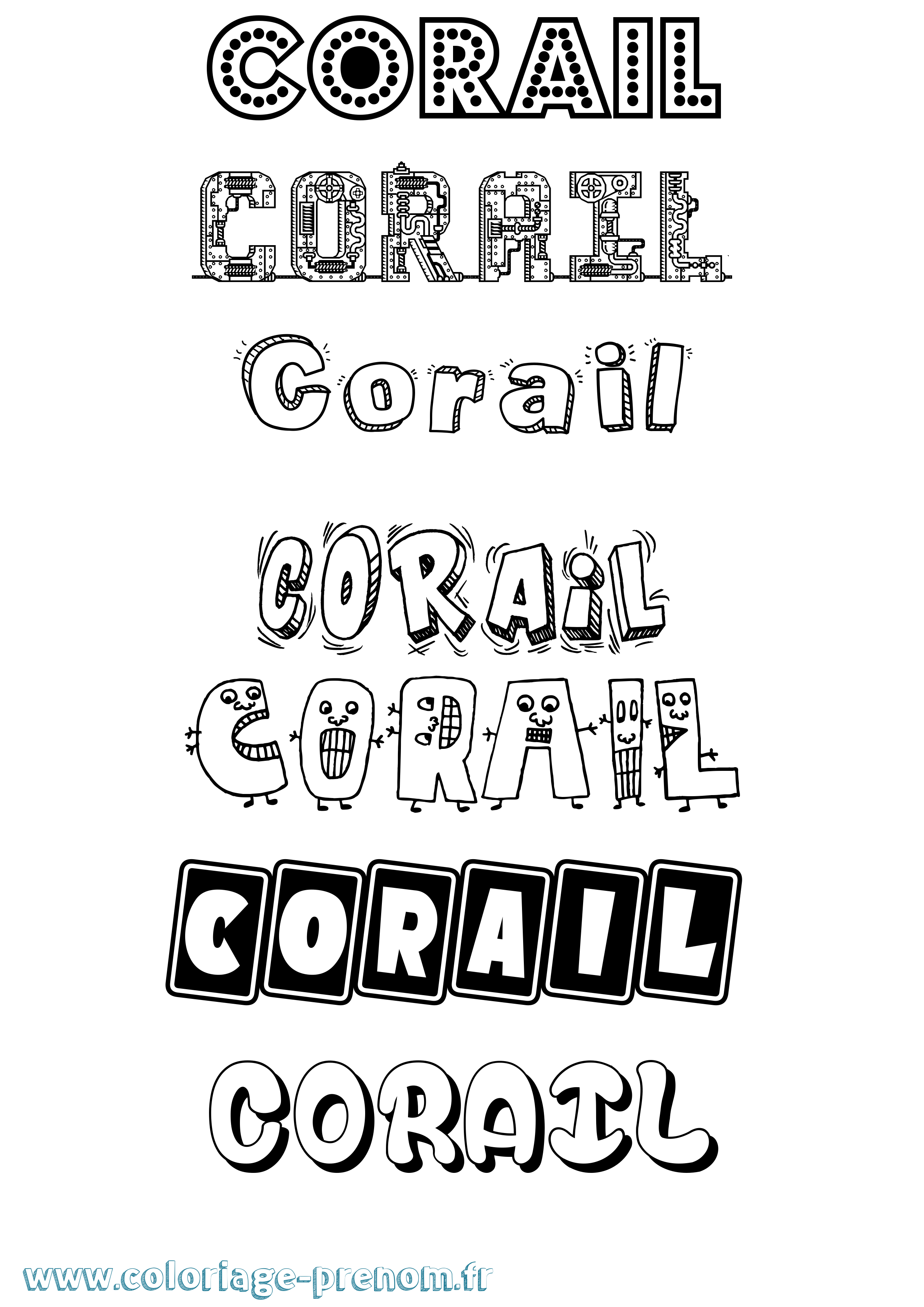 Coloriage Corail Fun Coloriage prénom Corail Fun