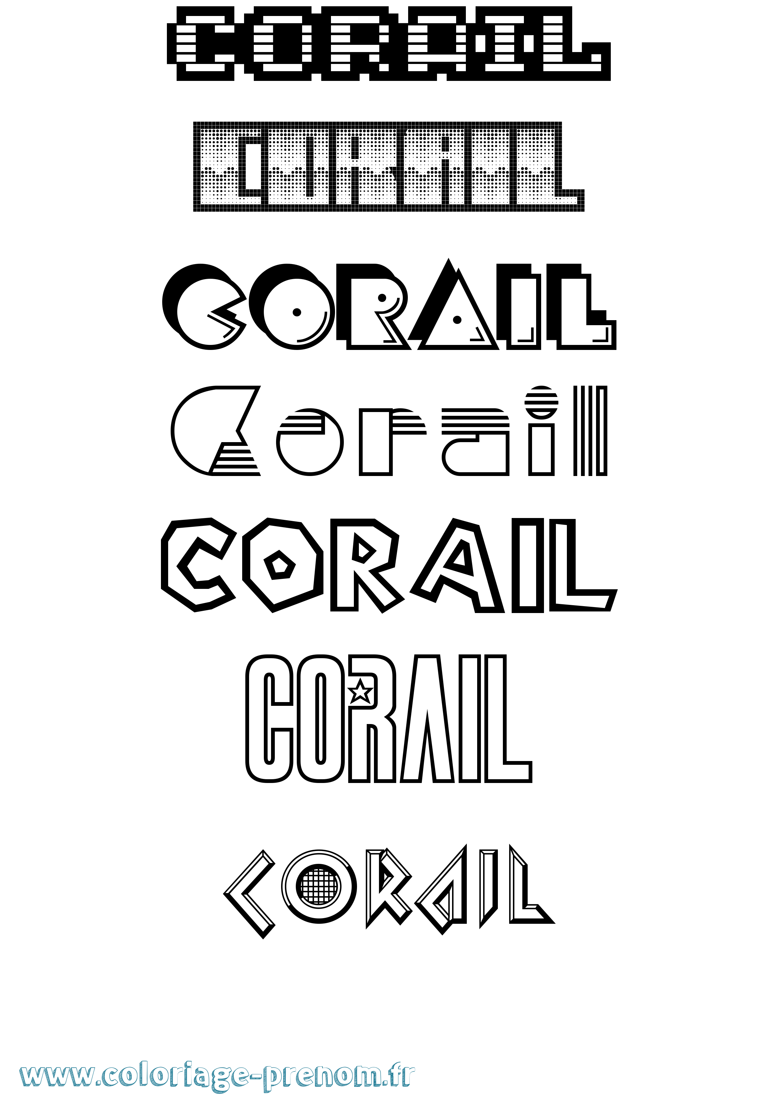 Coloriage Corail Jeux Vidéos Coloriage prénom Corail Jeux Vidéos