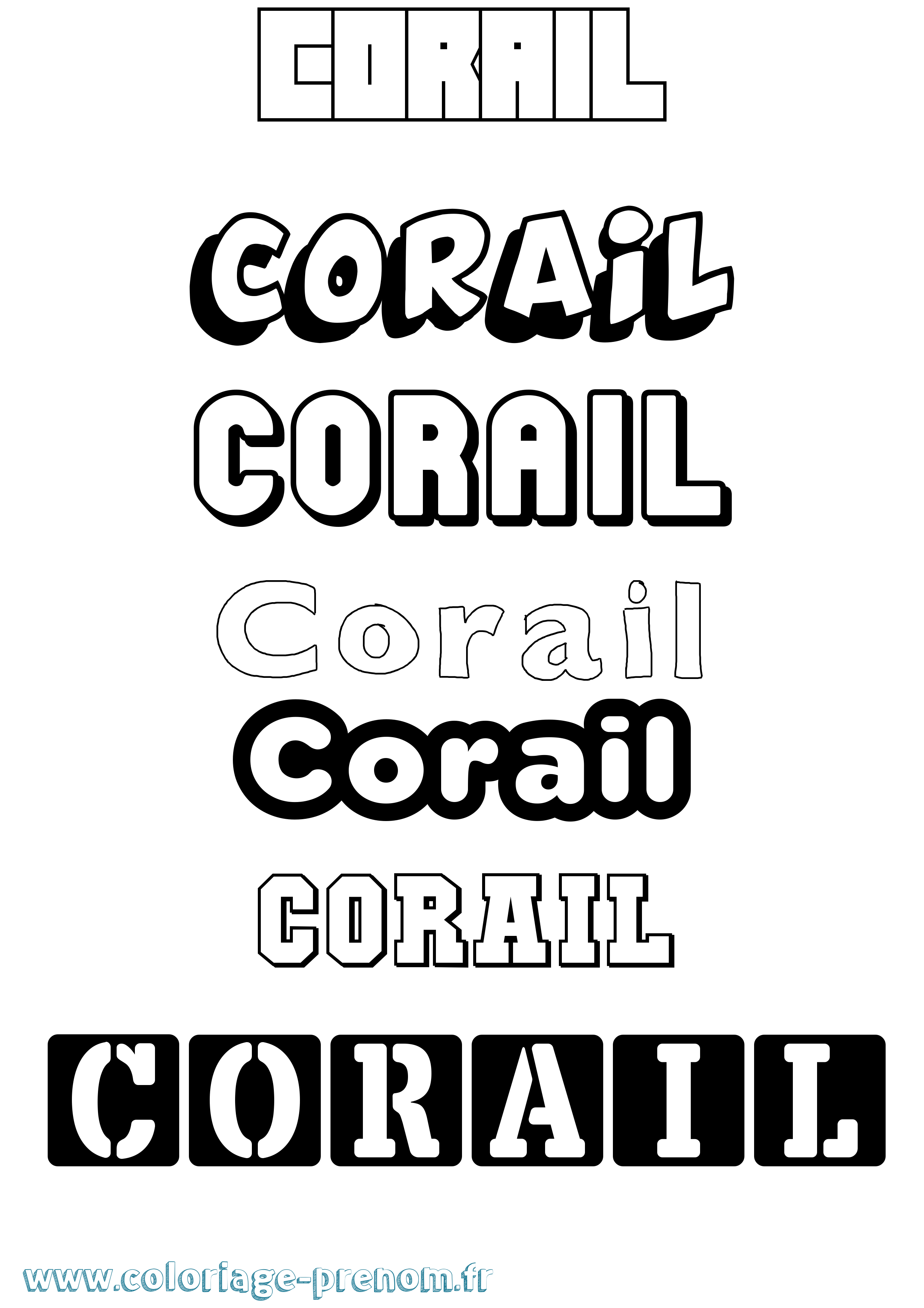 Coloriage Corail Simple Coloriage prénom Corail Simple