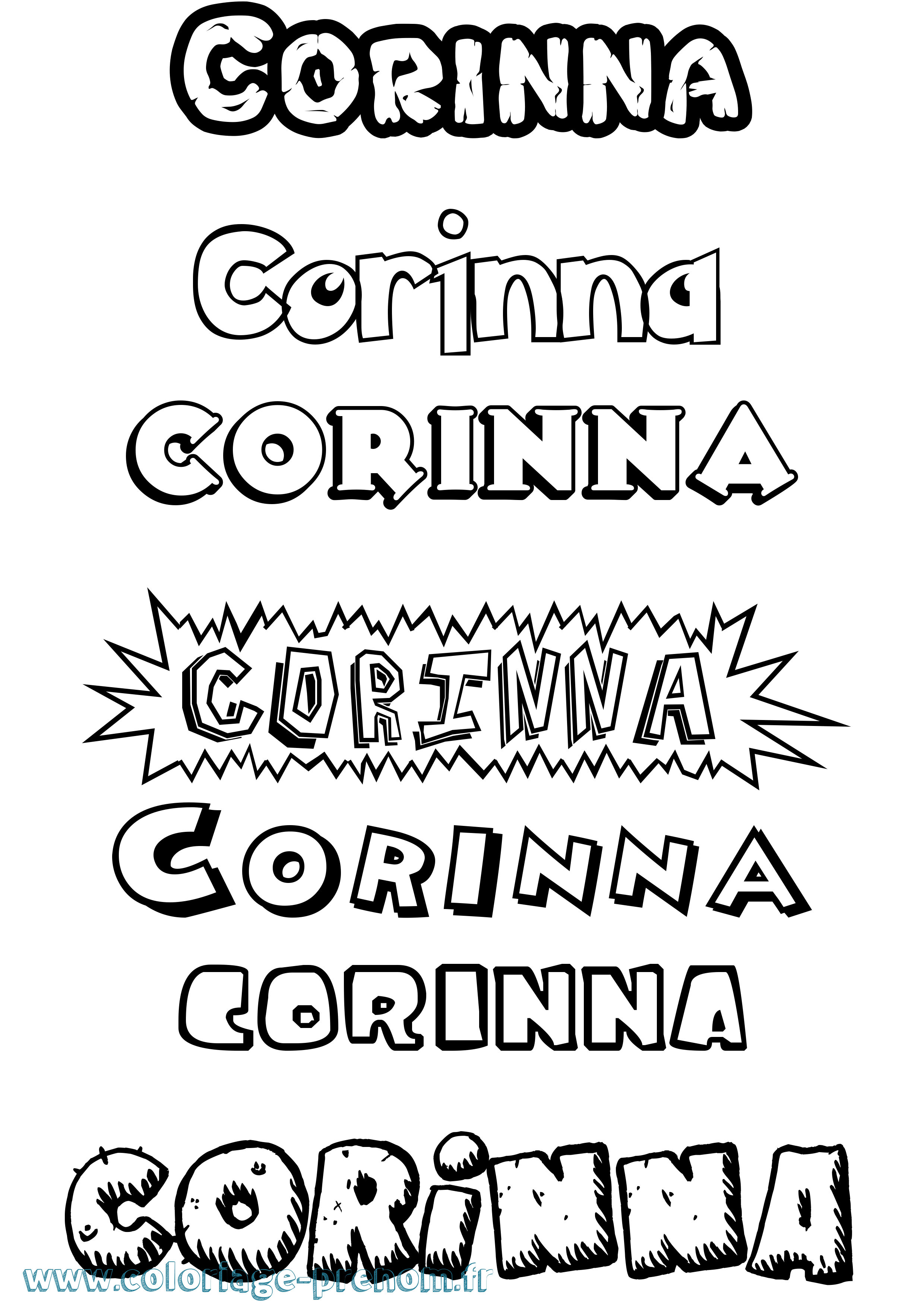 Coloriage Corinna Dessin Animé Coloriage prénom Corinna Dessin Animé