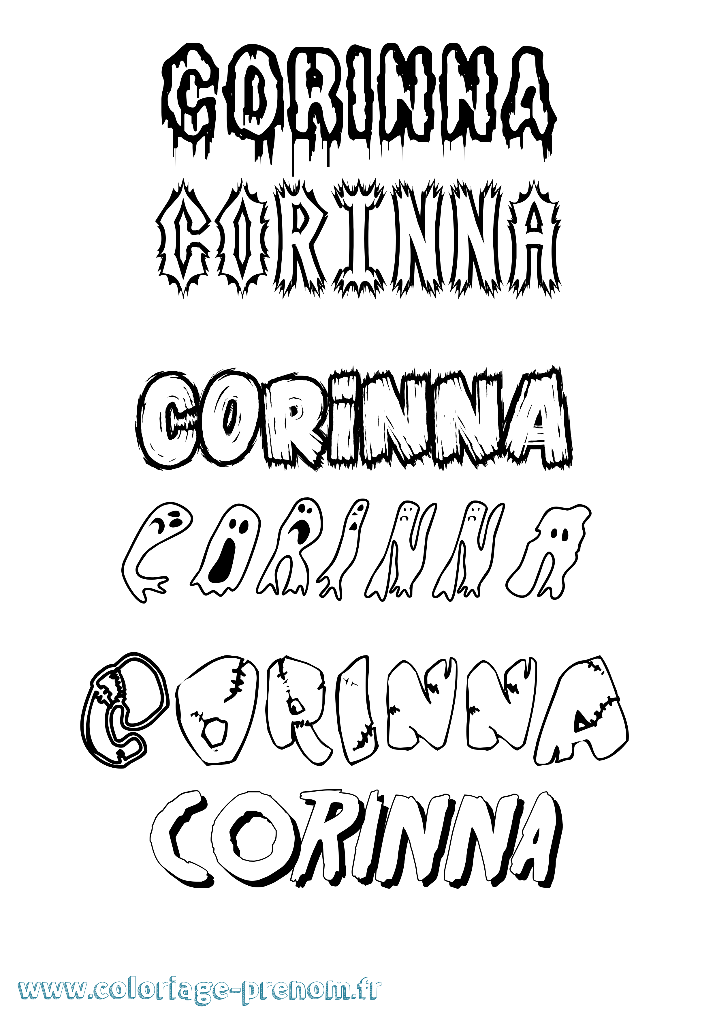 Coloriage Corinna Frisson Coloriage prénom Corinna Frisson
