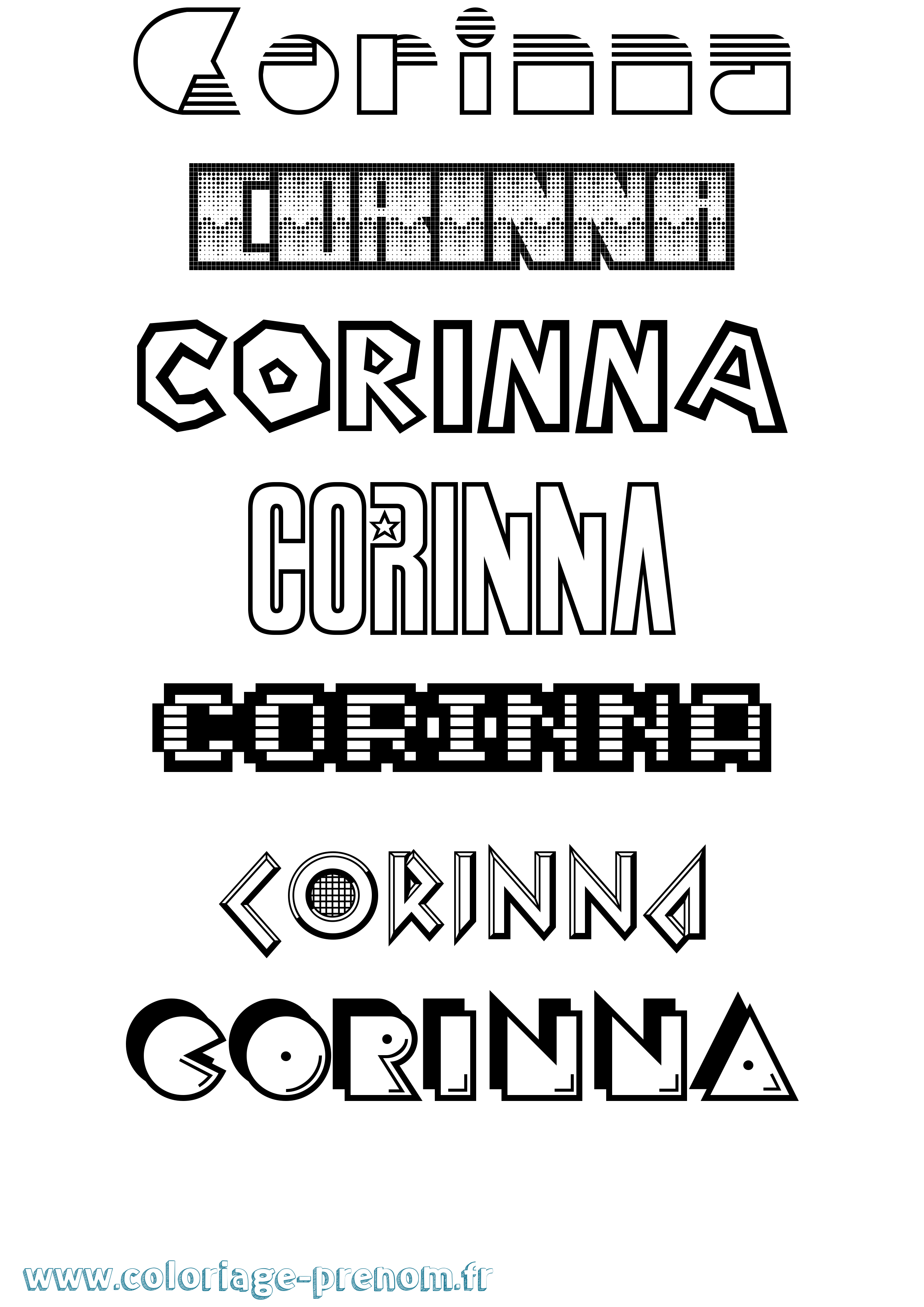 Coloriage Corinna Jeux Vidéos Coloriage prénom Corinna Jeux Vidéos