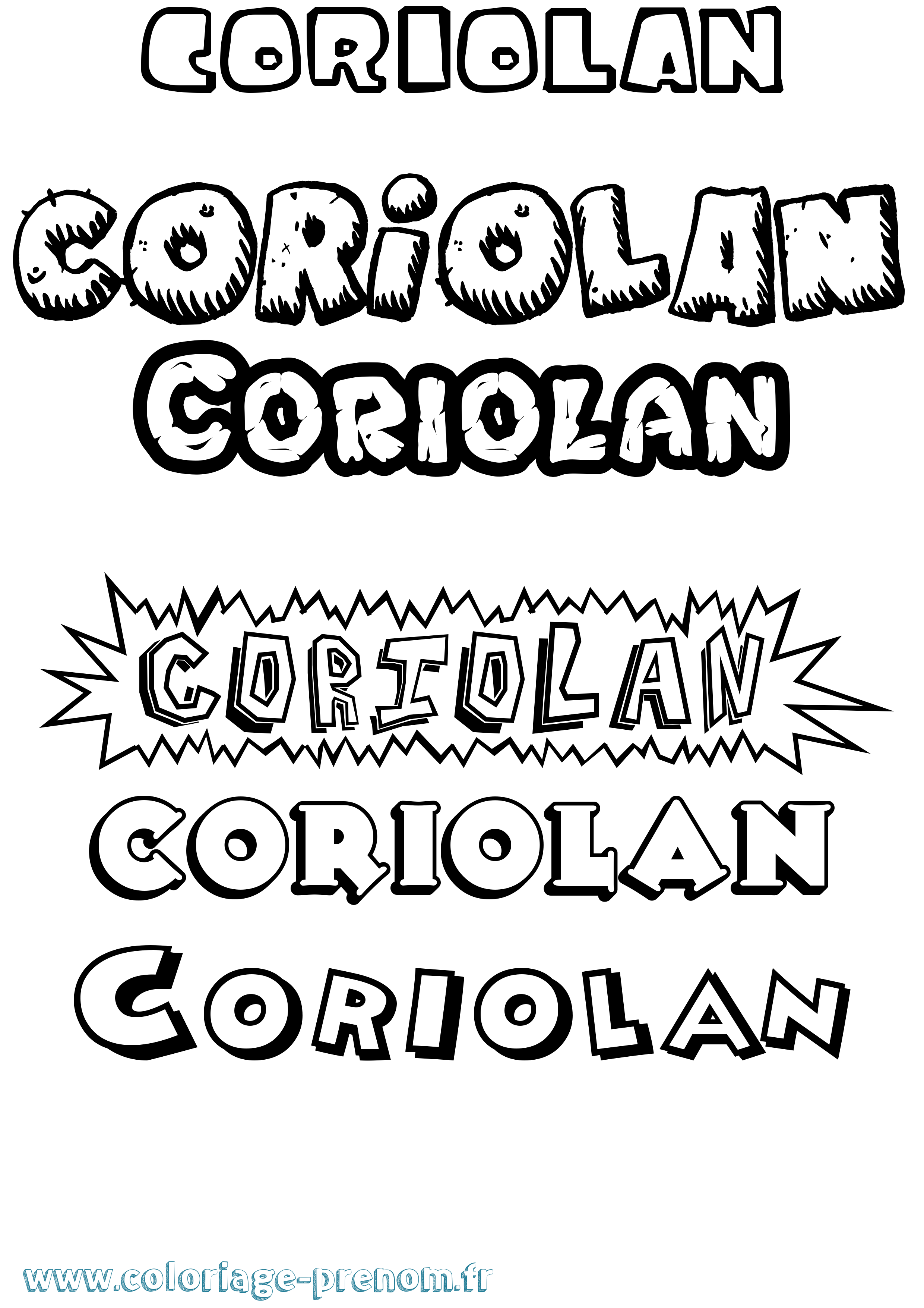 Coloriage Coriolan Dessin Animé Coloriage prénom Coriolan Dessin Animé