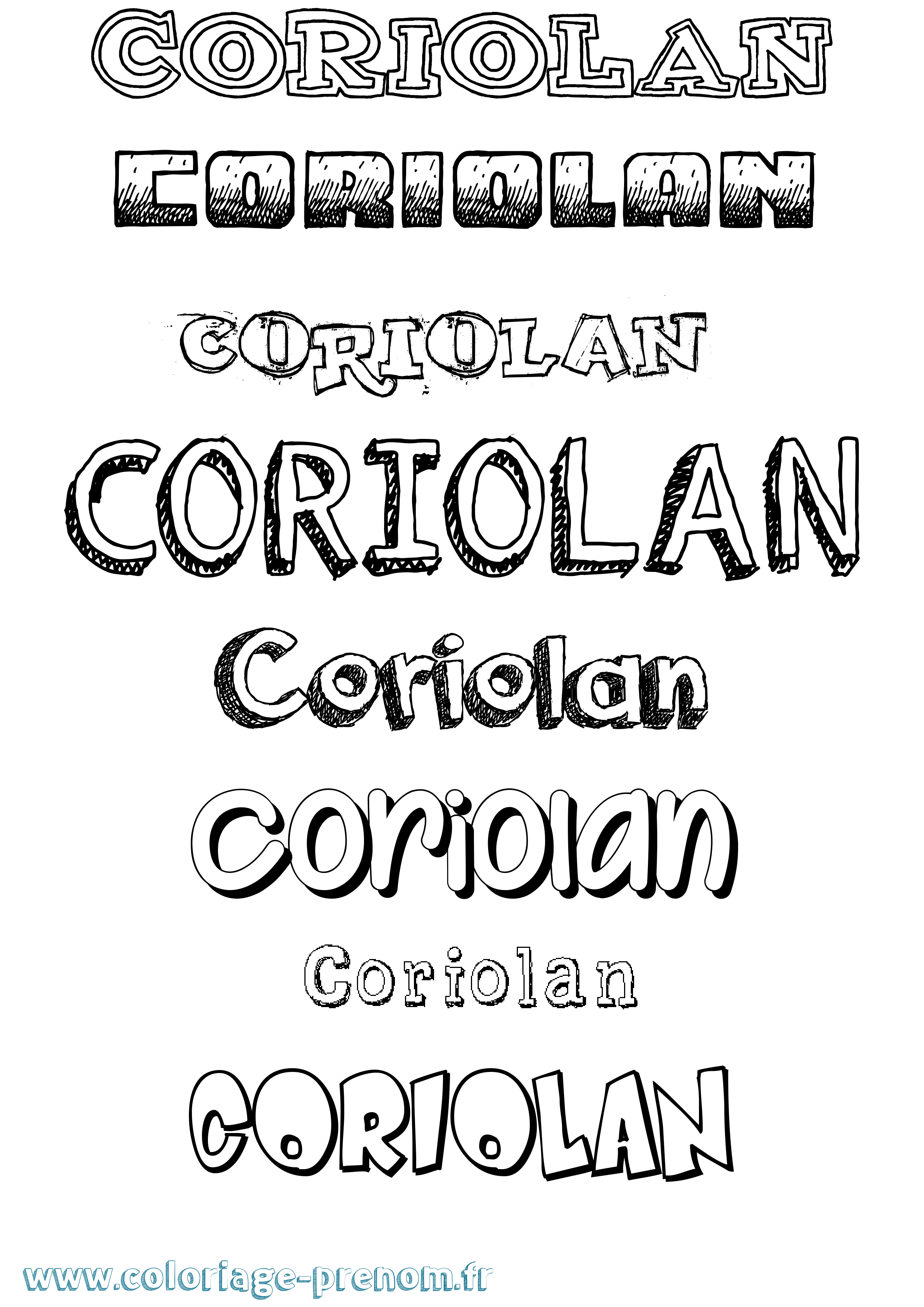 Coloriage Coriolan Dessiné Coloriage prénom Coriolan Dessiné