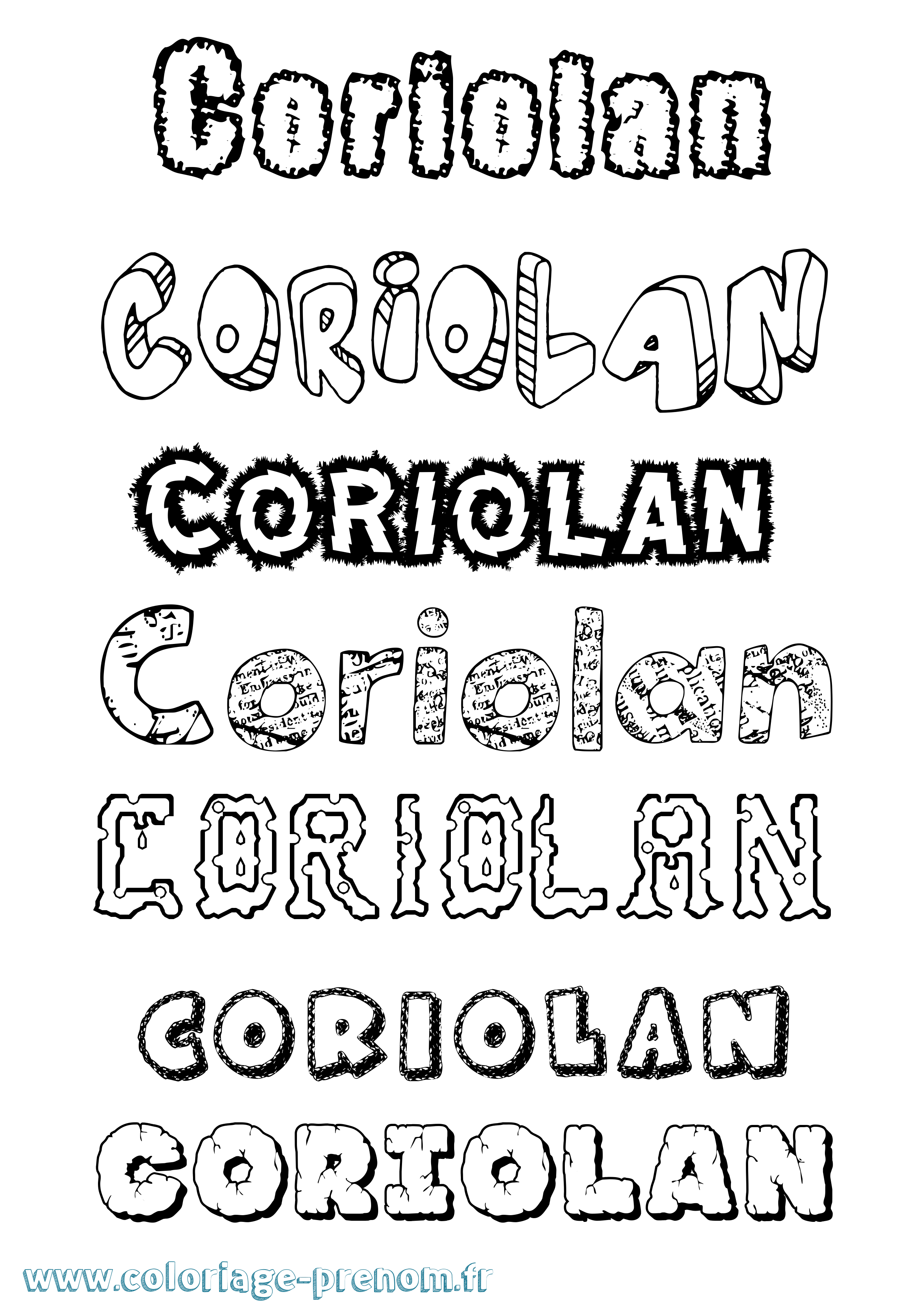 Coloriage Coriolan Destructuré Coloriage prénom Coriolan Destructuré