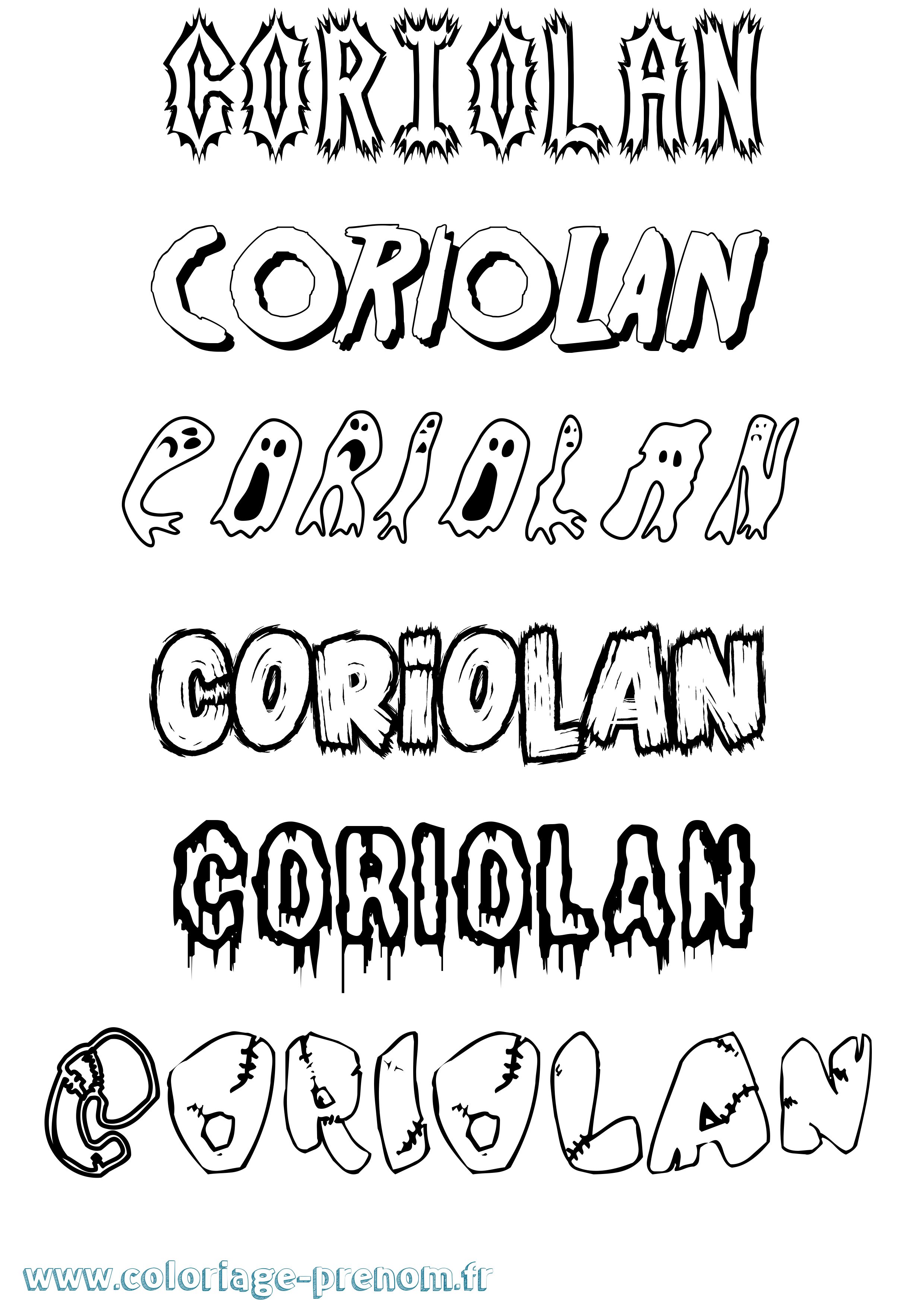 Coloriage Coriolan Frisson Coloriage prénom Coriolan Frisson