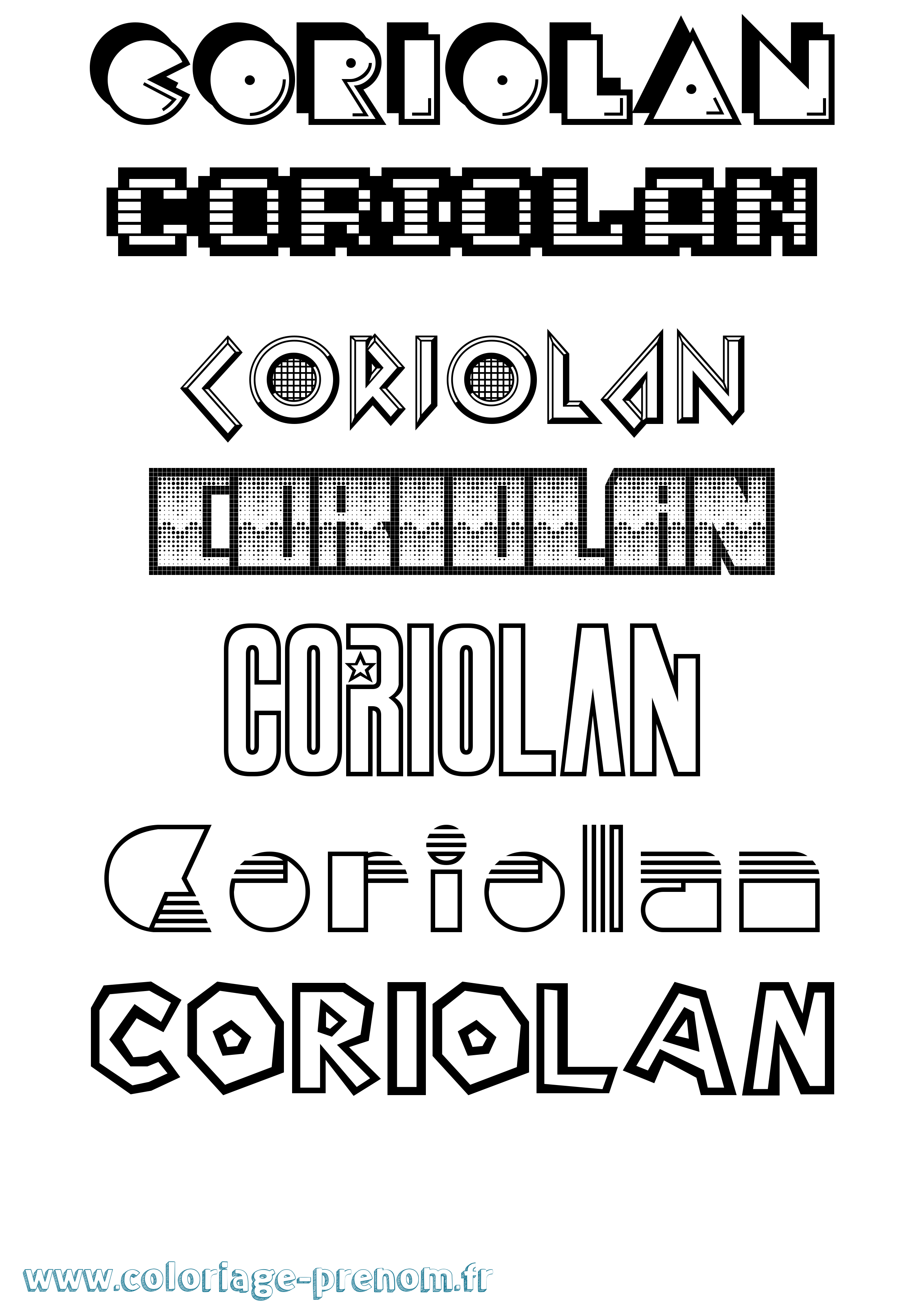 Coloriage Coriolan Jeux Vidéos Coloriage prénom Coriolan Jeux Vidéos