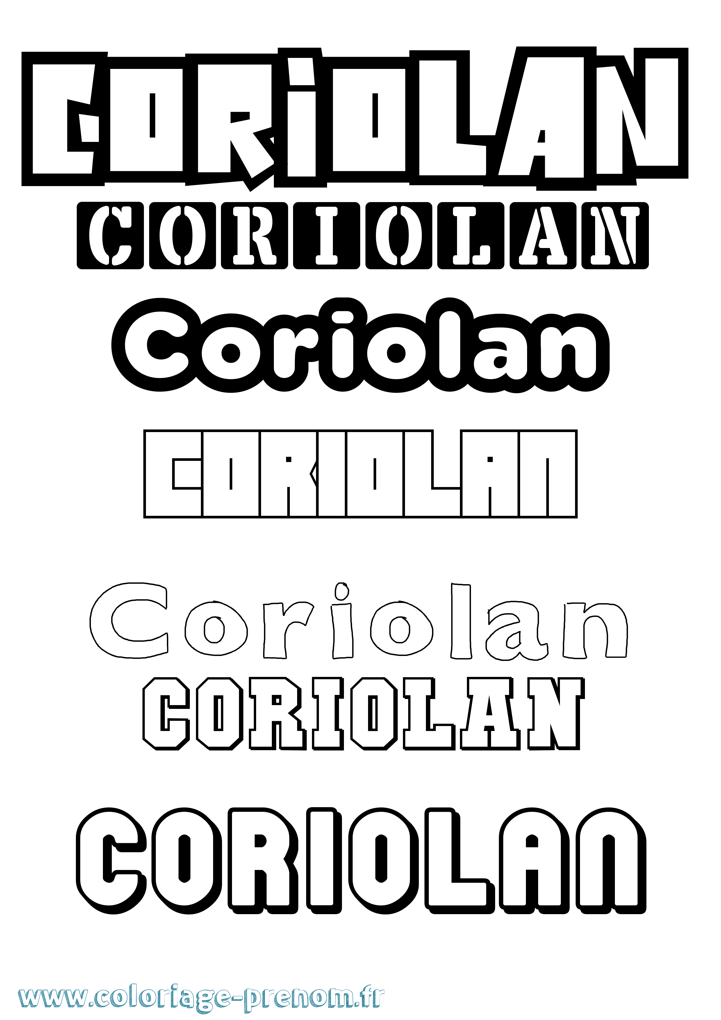 Coloriage Coriolan Simple Coloriage prénom Coriolan Simple