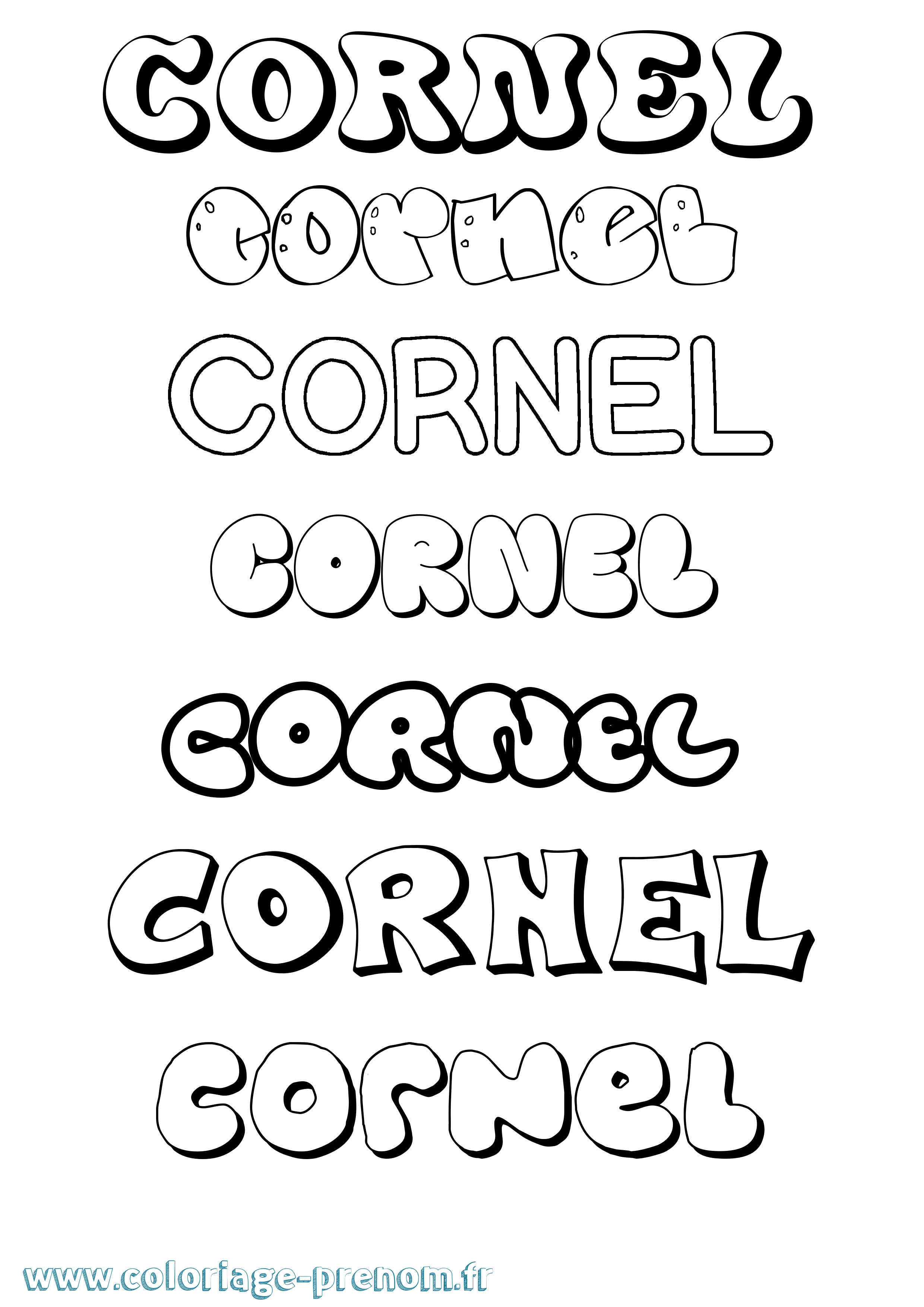 Coloriage Cornel Bubble Coloriage prénom Cornel Bubble