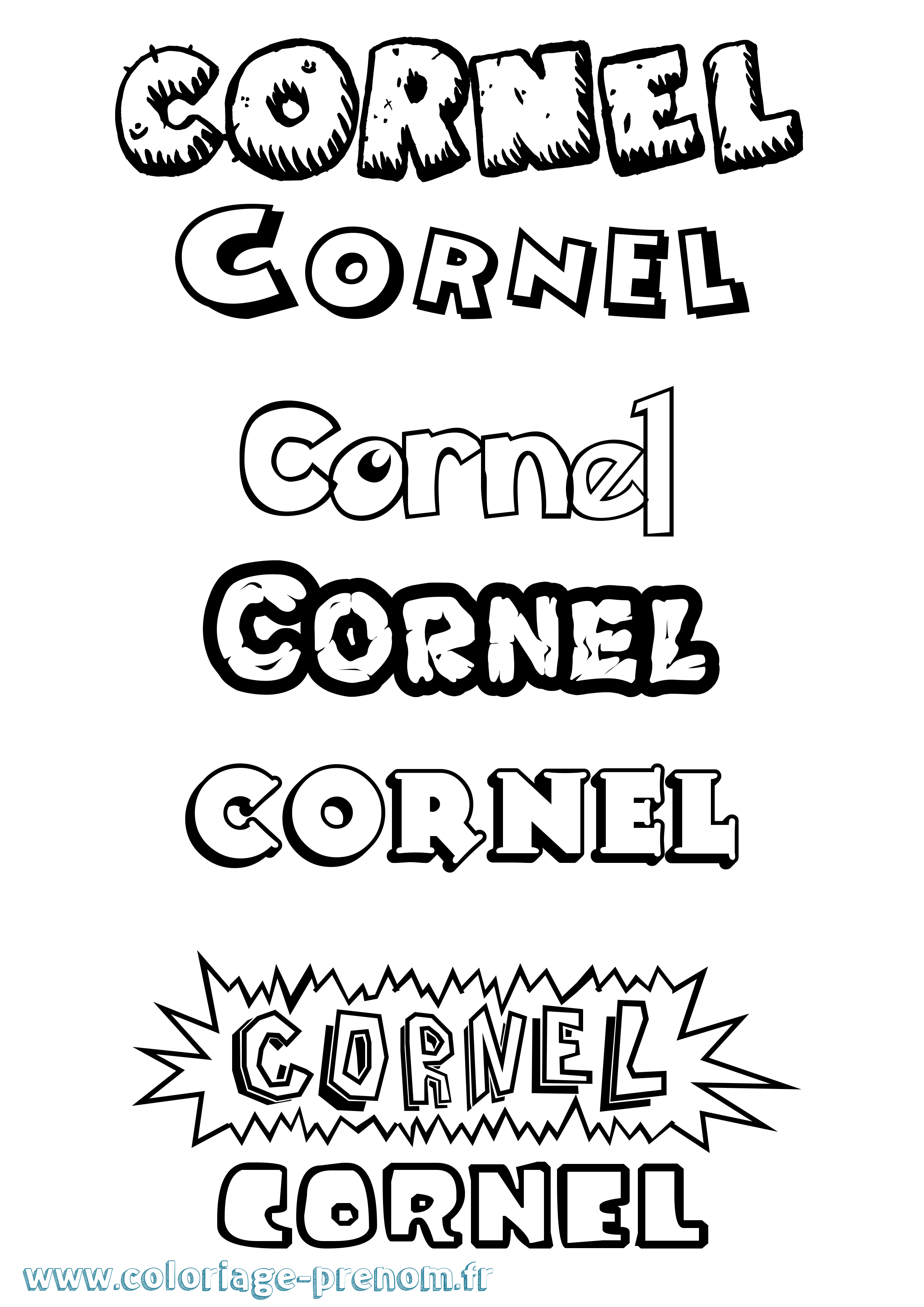 Coloriage Cornel Dessin Animé Coloriage prénom Cornel Dessin Animé