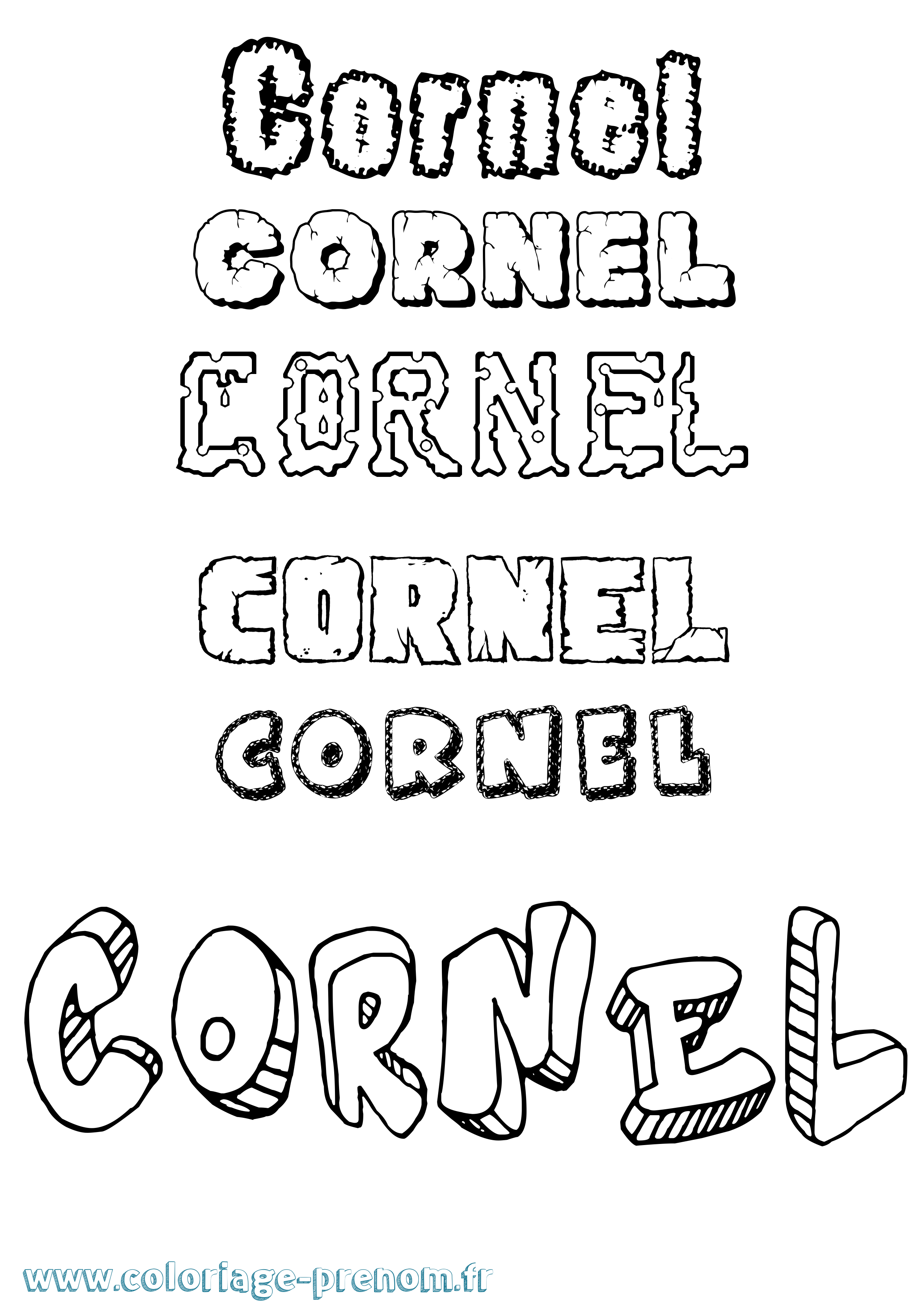 Coloriage Cornel Destructuré Coloriage prénom Cornel Destructuré