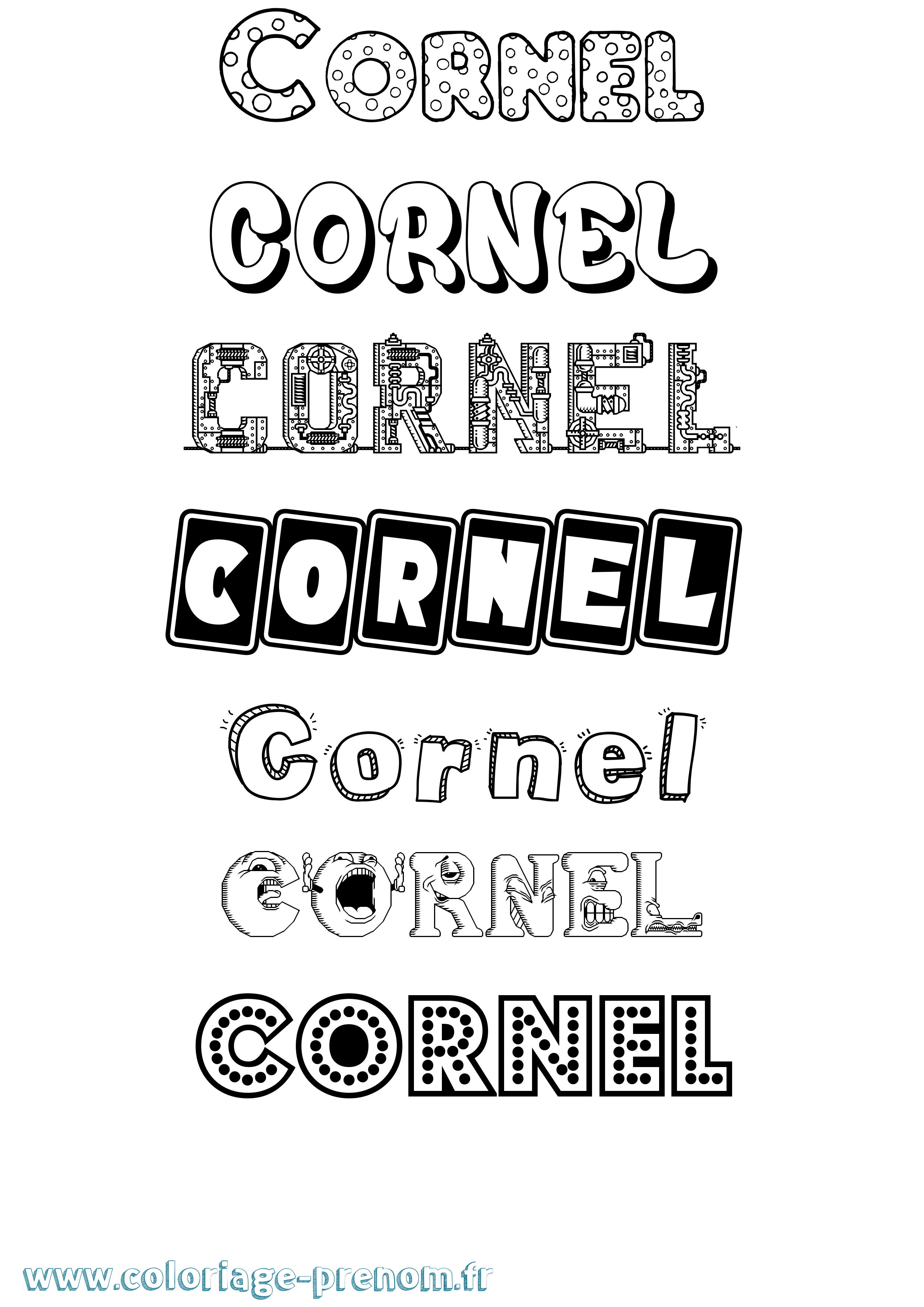 Coloriage Cornel Fun Coloriage prénom Cornel Fun
