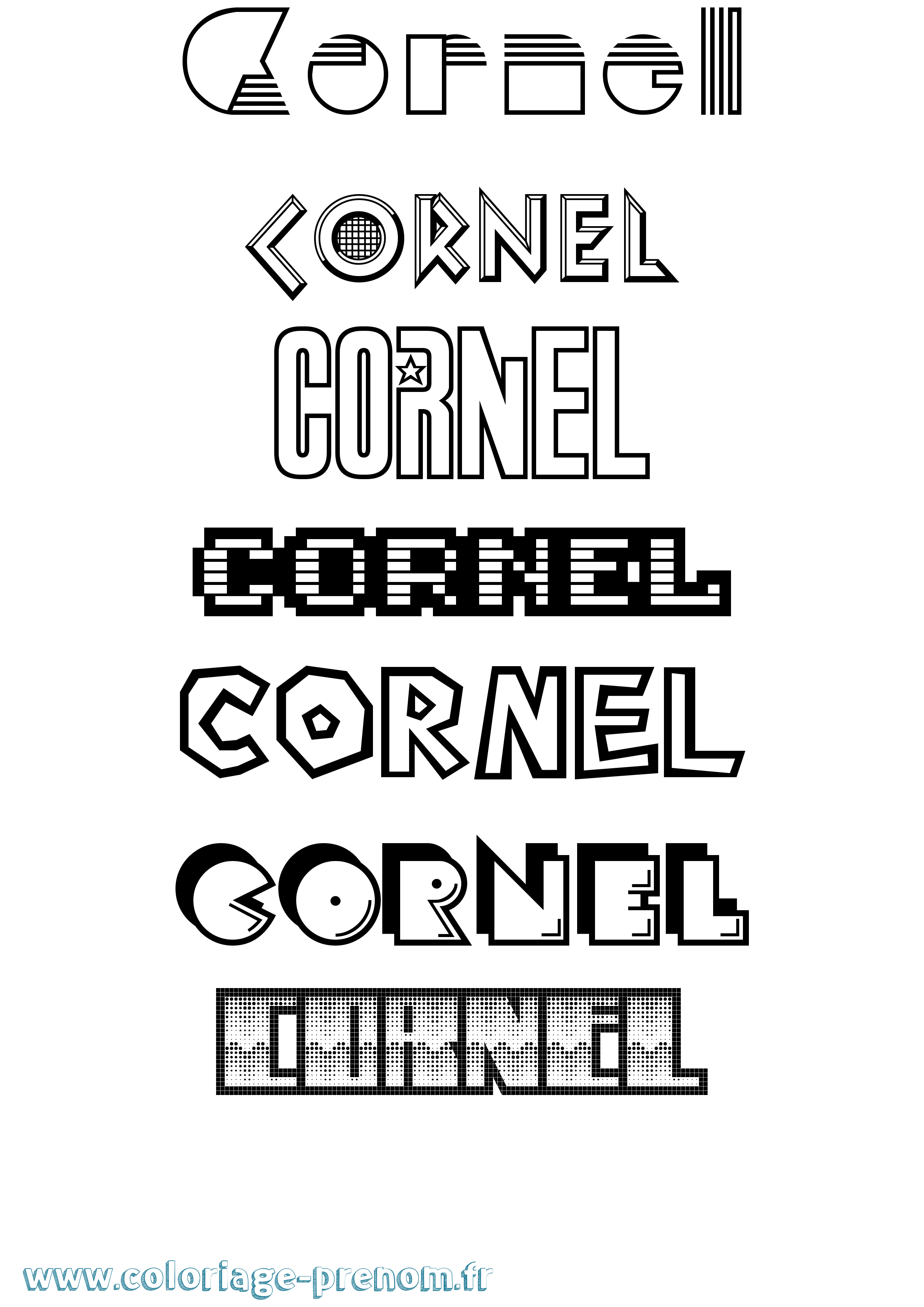 Coloriage Cornel Jeux Vidéos Coloriage prénom Cornel Jeux Vidéos