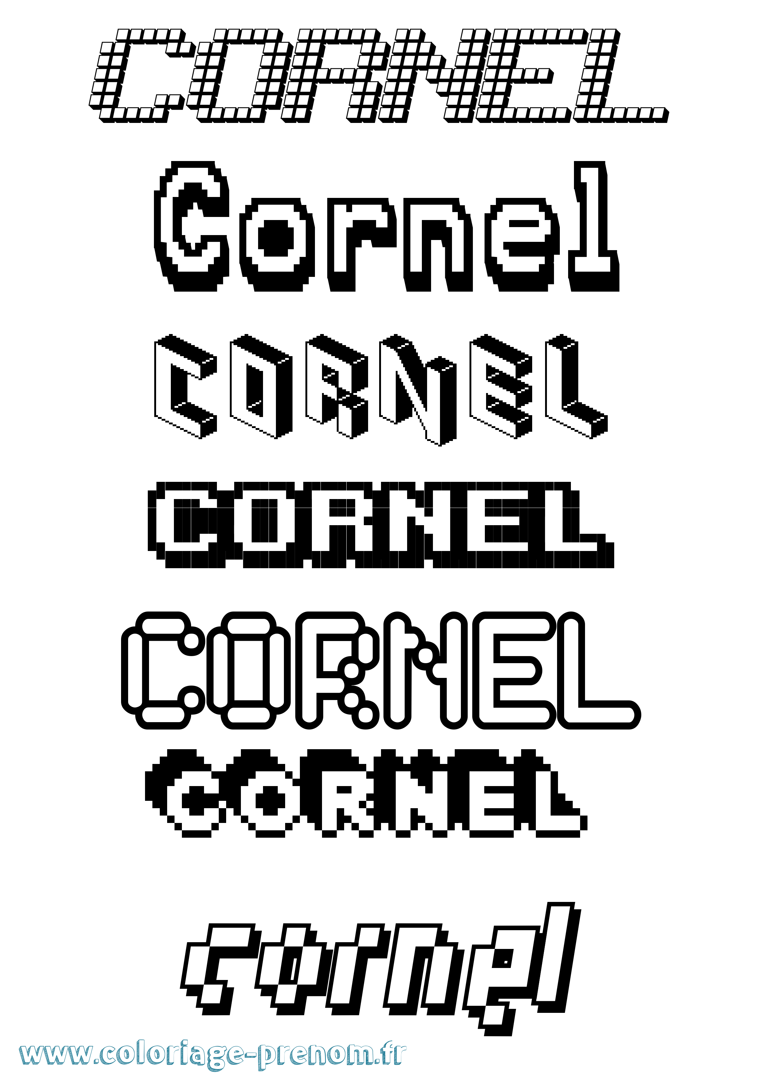 Coloriage Cornel Pixel Coloriage prénom Cornel Pixel