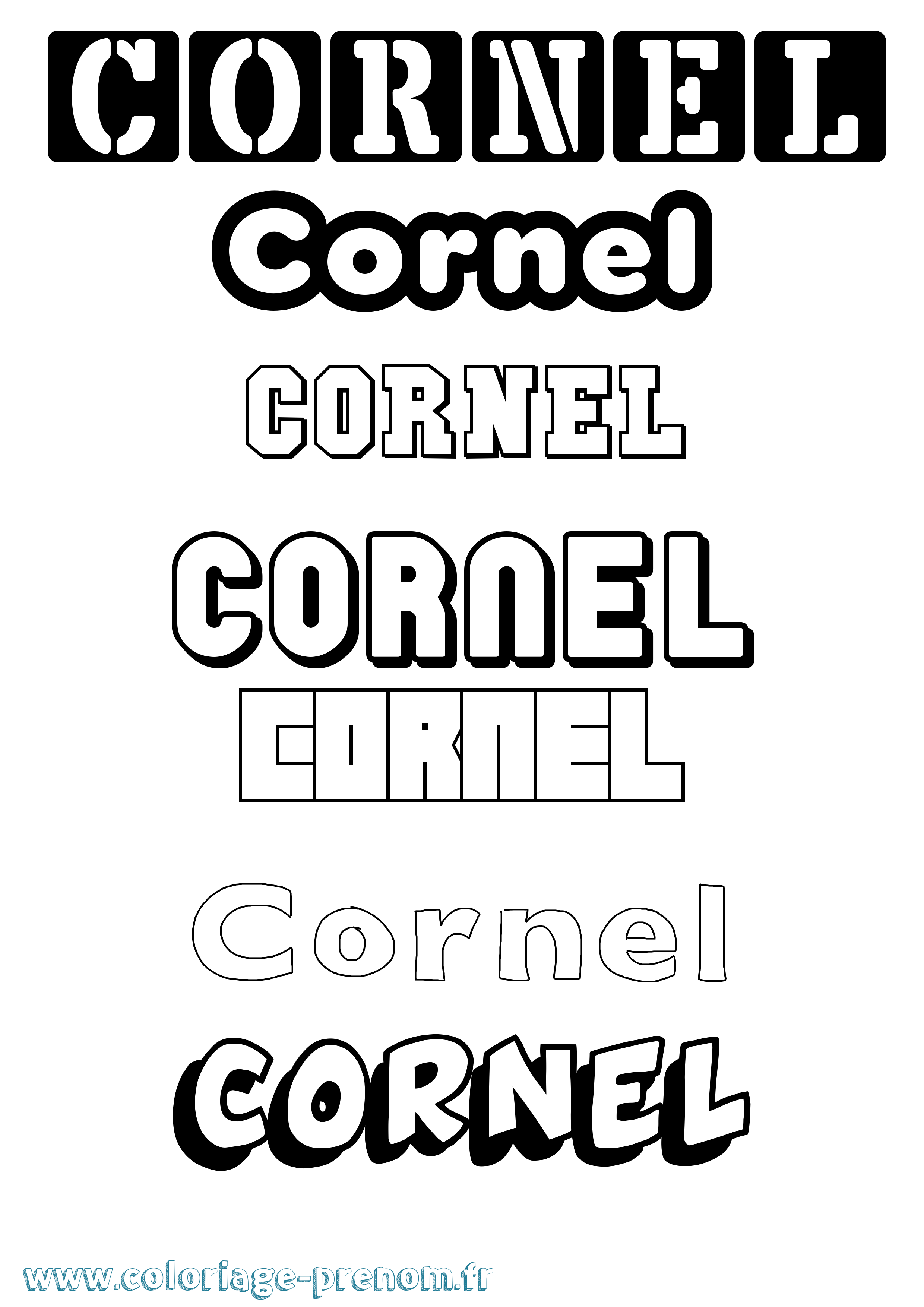 Coloriage Cornel Simple Coloriage prénom Cornel Simple