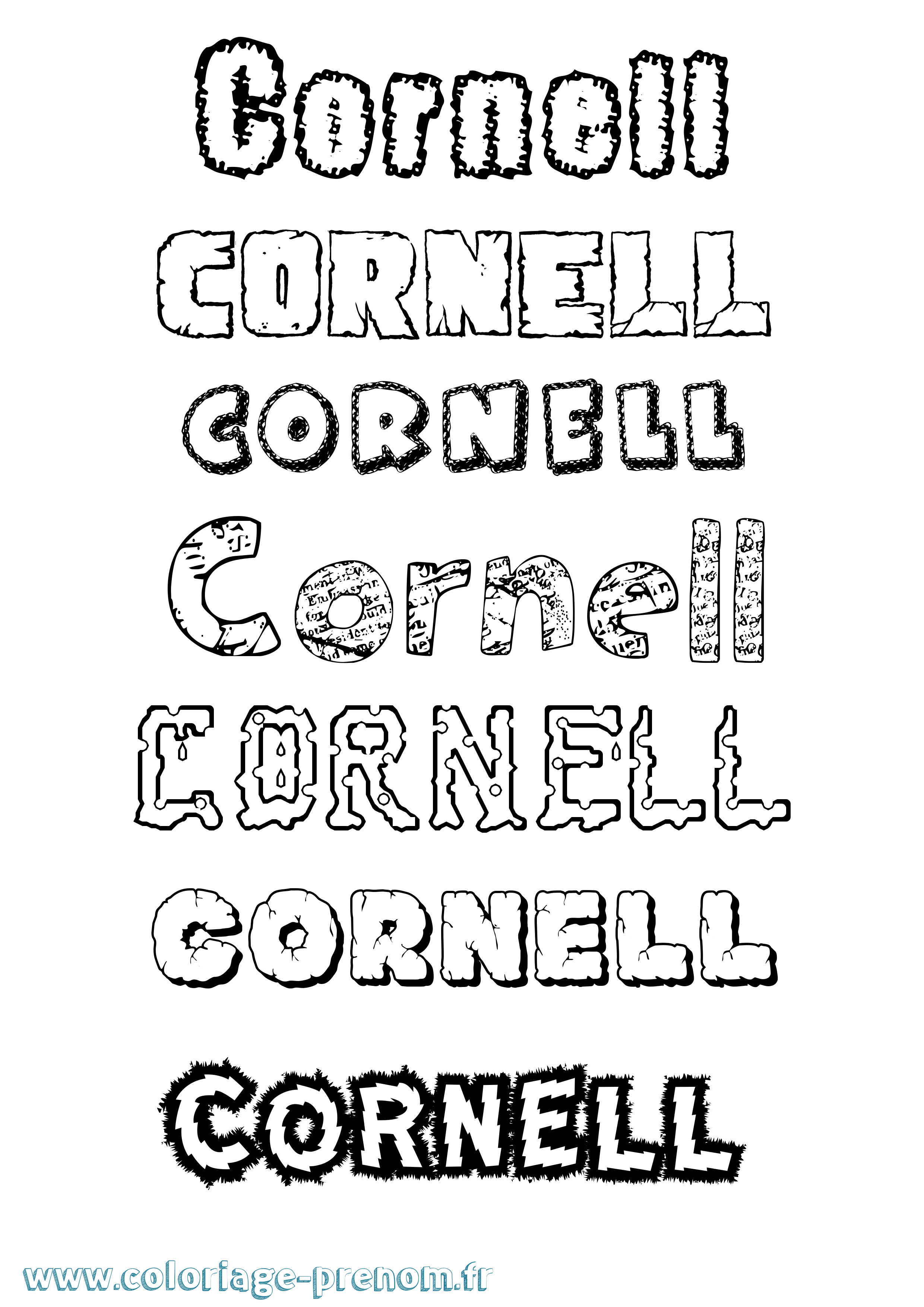 Coloriage Cornell Destructuré Coloriage prénom Cornell Destructuré