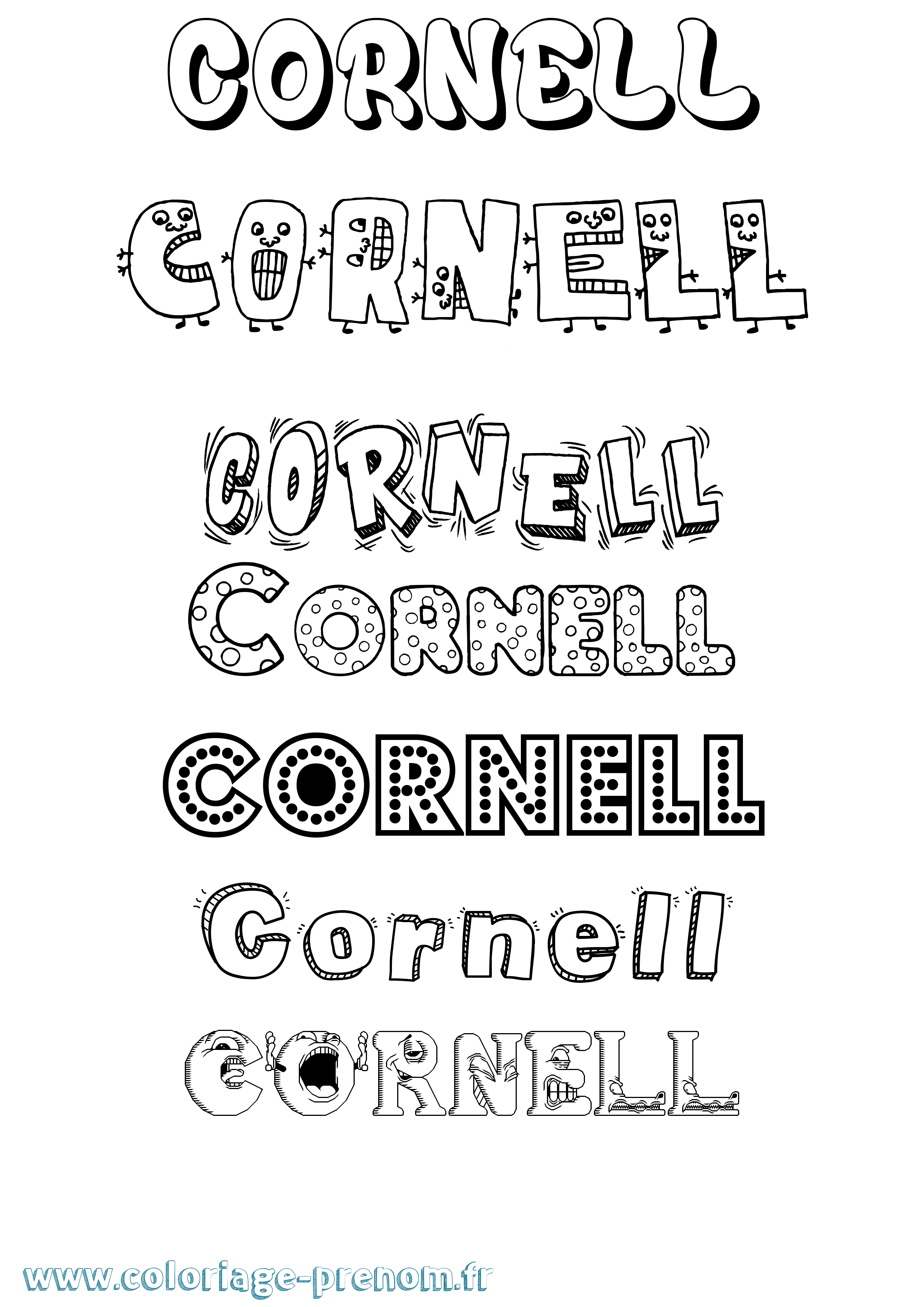 Coloriage Cornell Fun Coloriage prénom Cornell Fun